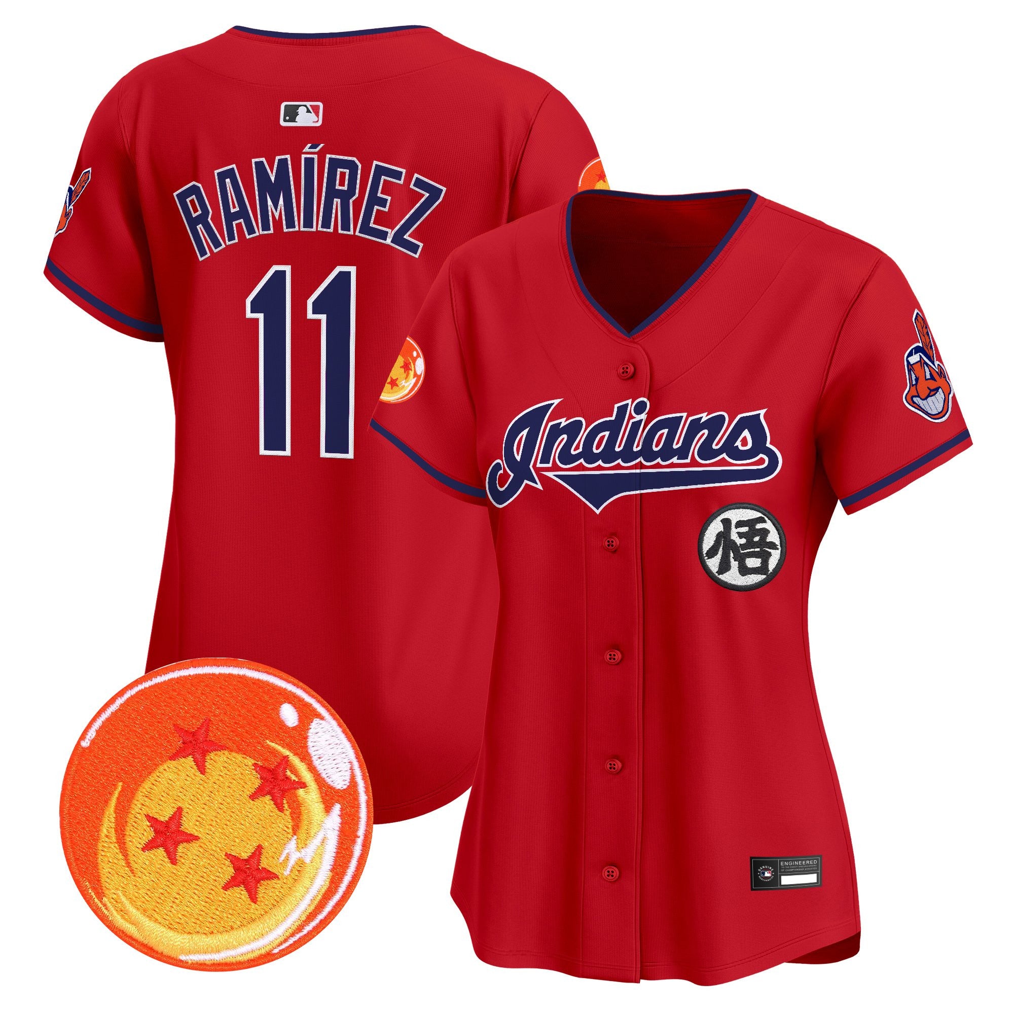 Women's Cleveland Indians x Dragon Ball Vapor Premier Limited Jersey - All Stitched