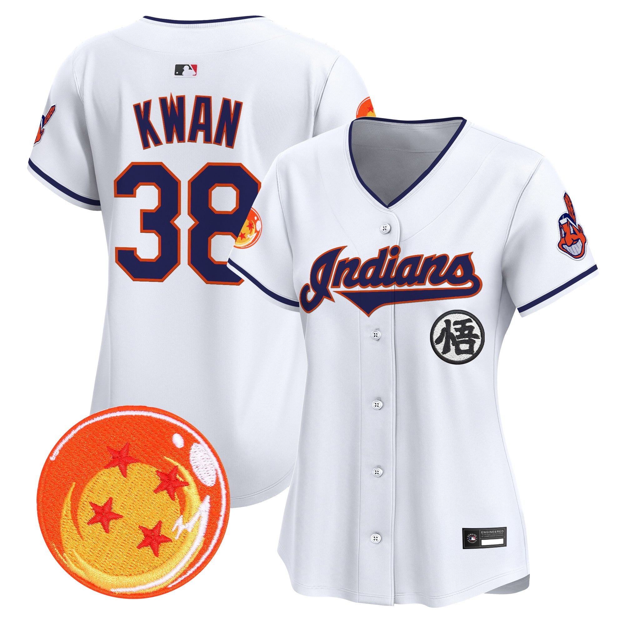 Women's Cleveland Indians x Dragon Ball Vapor Premier Limited Jersey - All Stitched