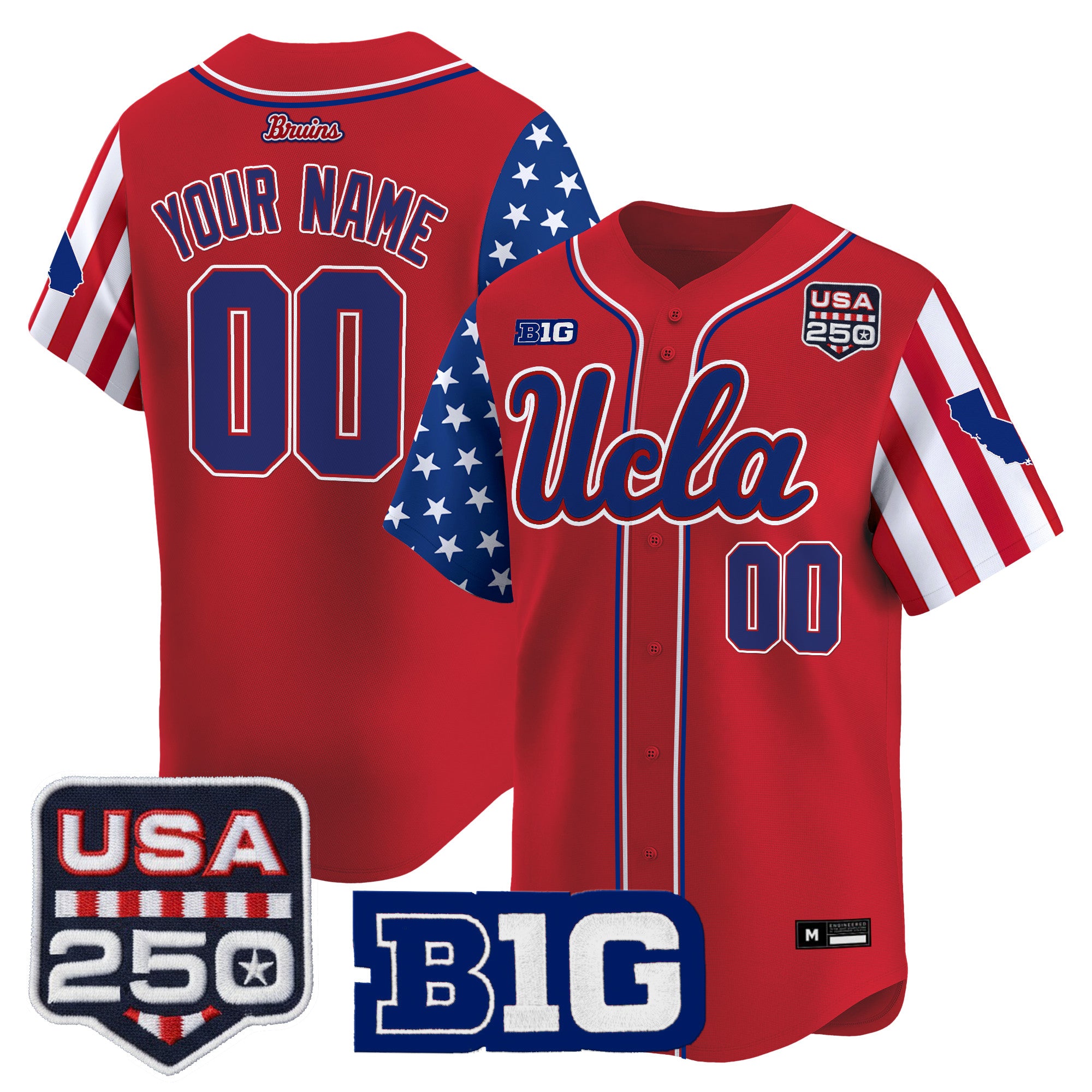 UCLA Bruins "America 250 Edition" Vapor Premier Limited Custom Jersey - All Stitched