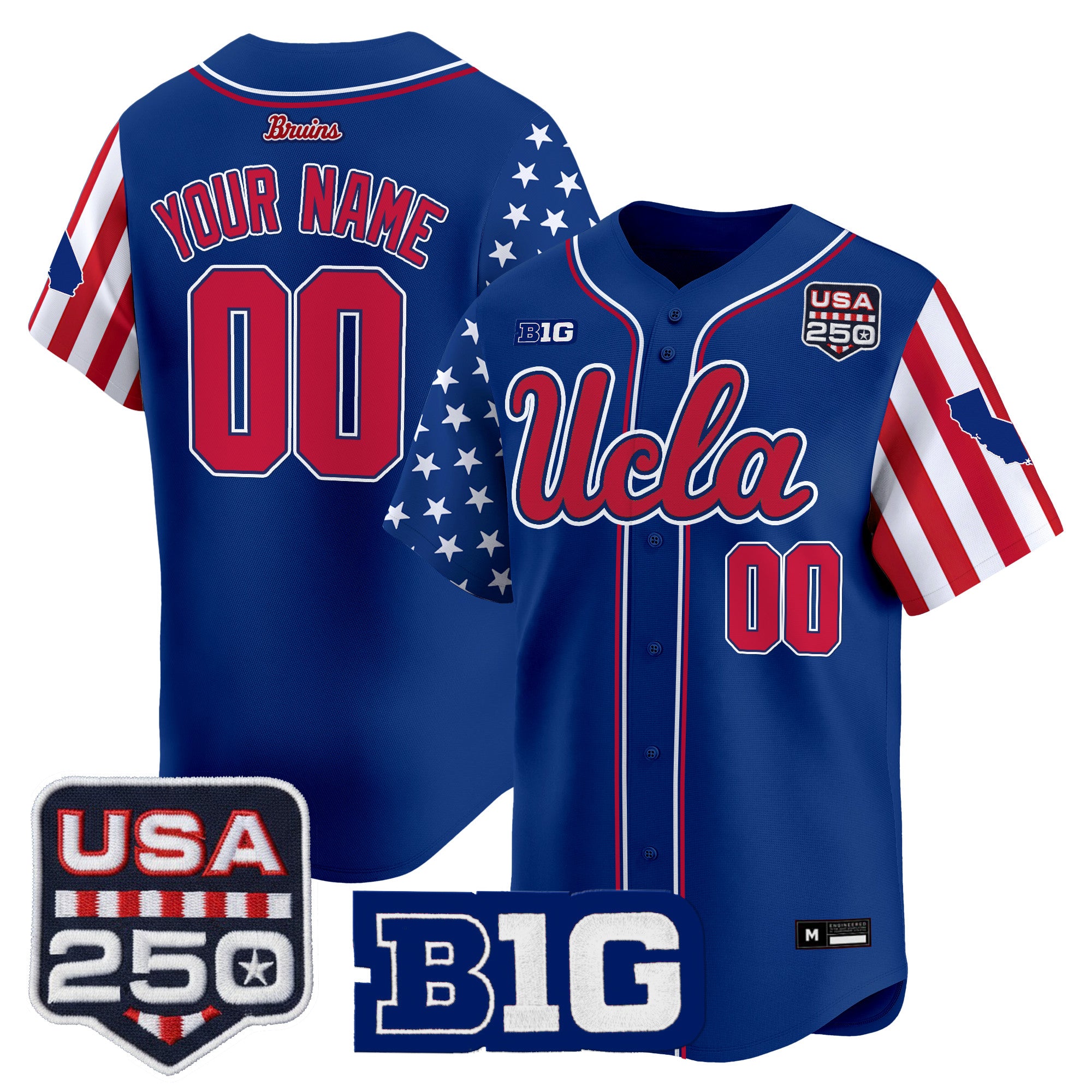 UCLA Bruins "America 250 Edition" Vapor Premier Limited Custom Jersey - All Stitched