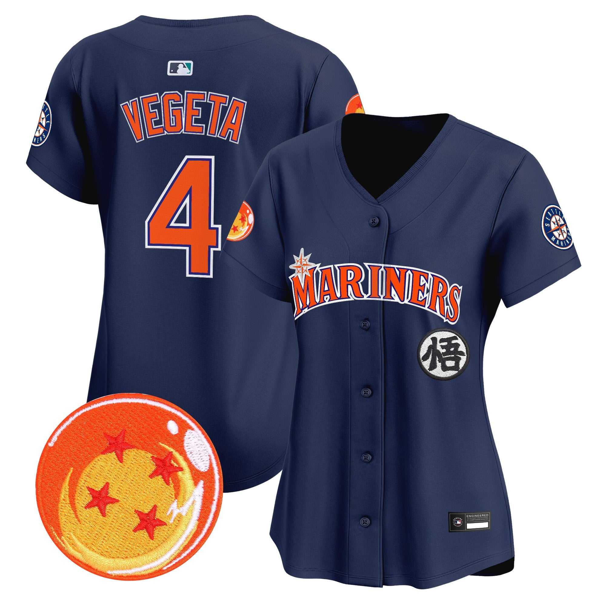 Women's Seattle Mariners x Dragon Ball Vapor Premier Limited Jersey - All Stitched