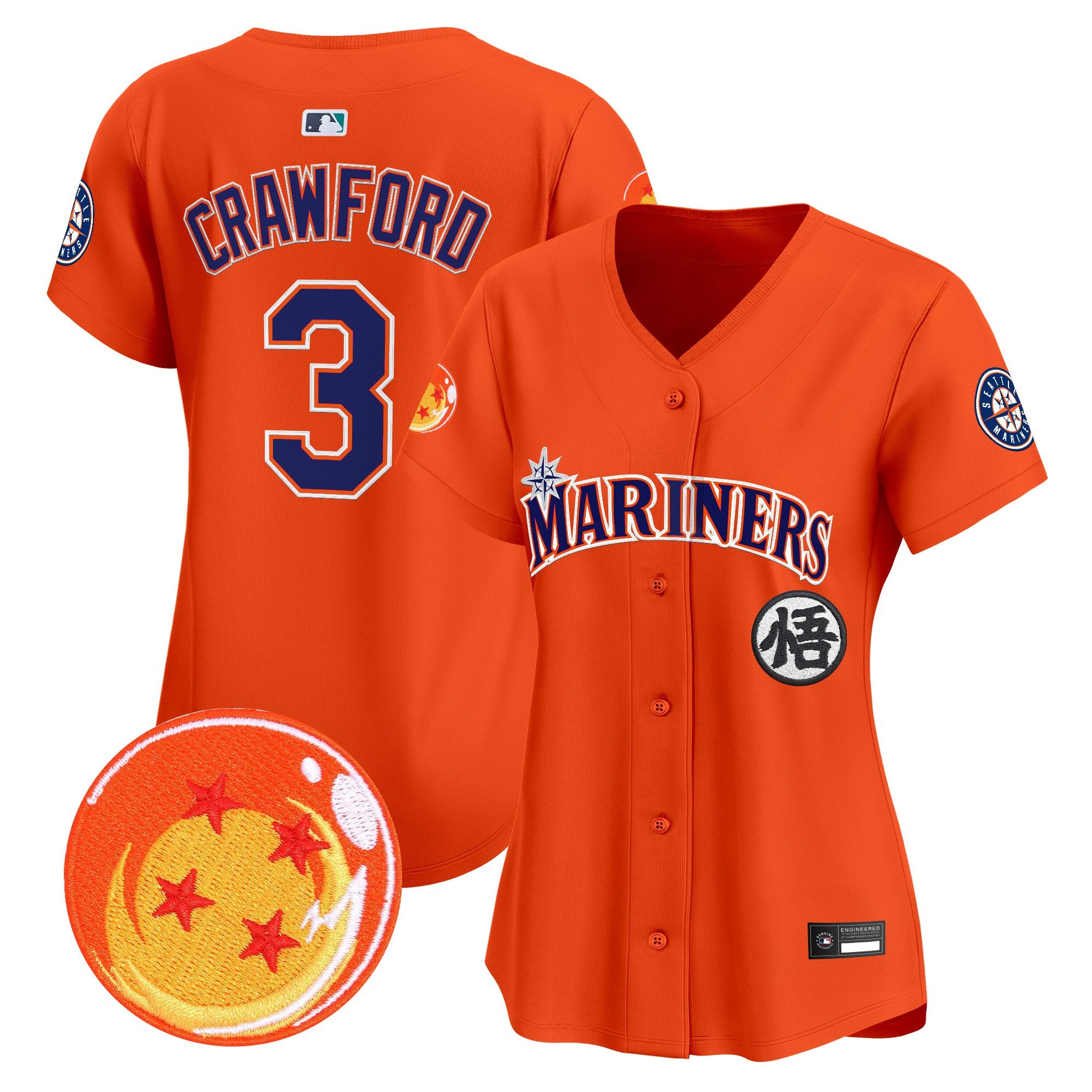 Women's Seattle Mariners x Dragon Ball Vapor Premier Limited Jersey - All Stitched