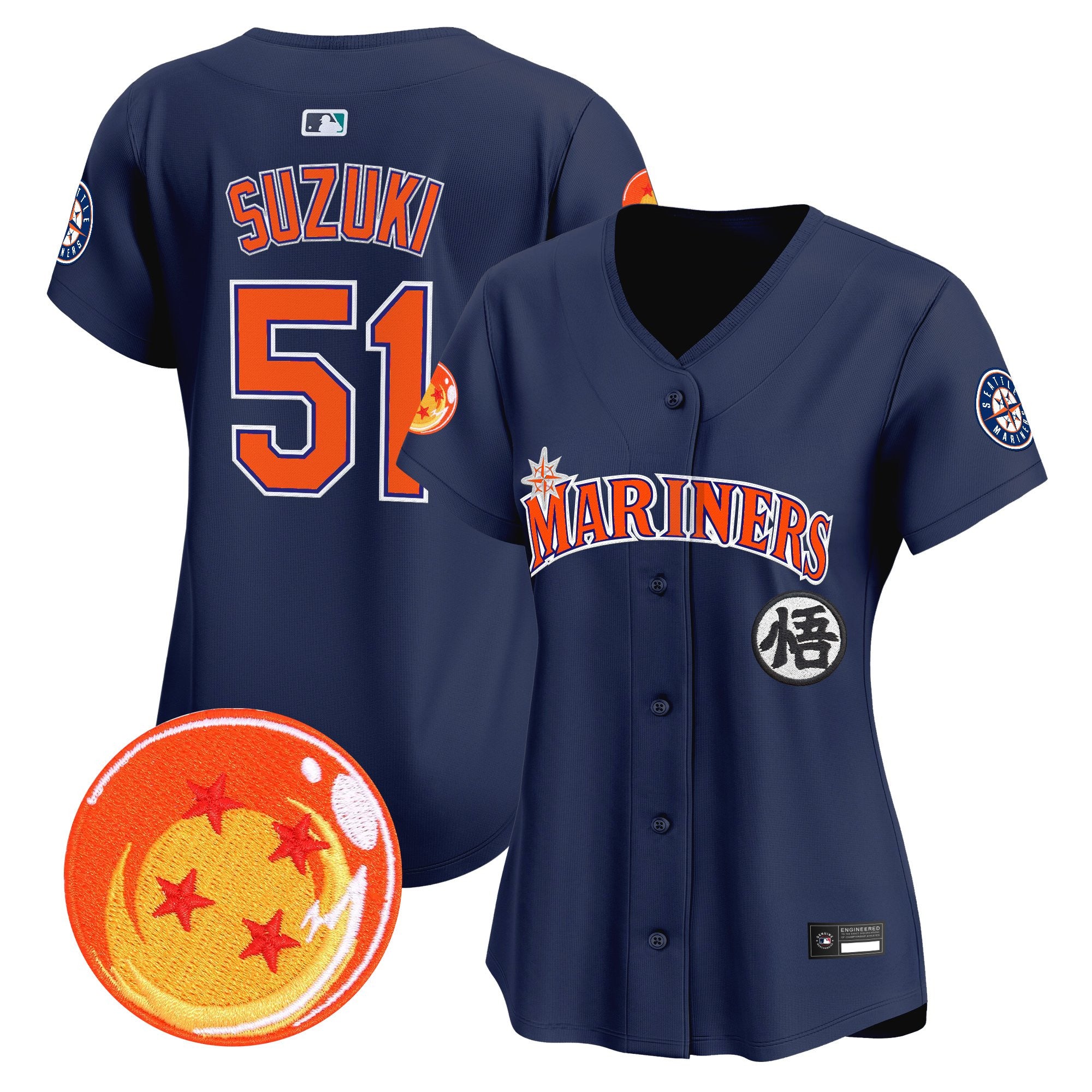 Women's Seattle Mariners x Dragon Ball Vapor Premier Limited Jersey - All Stitched