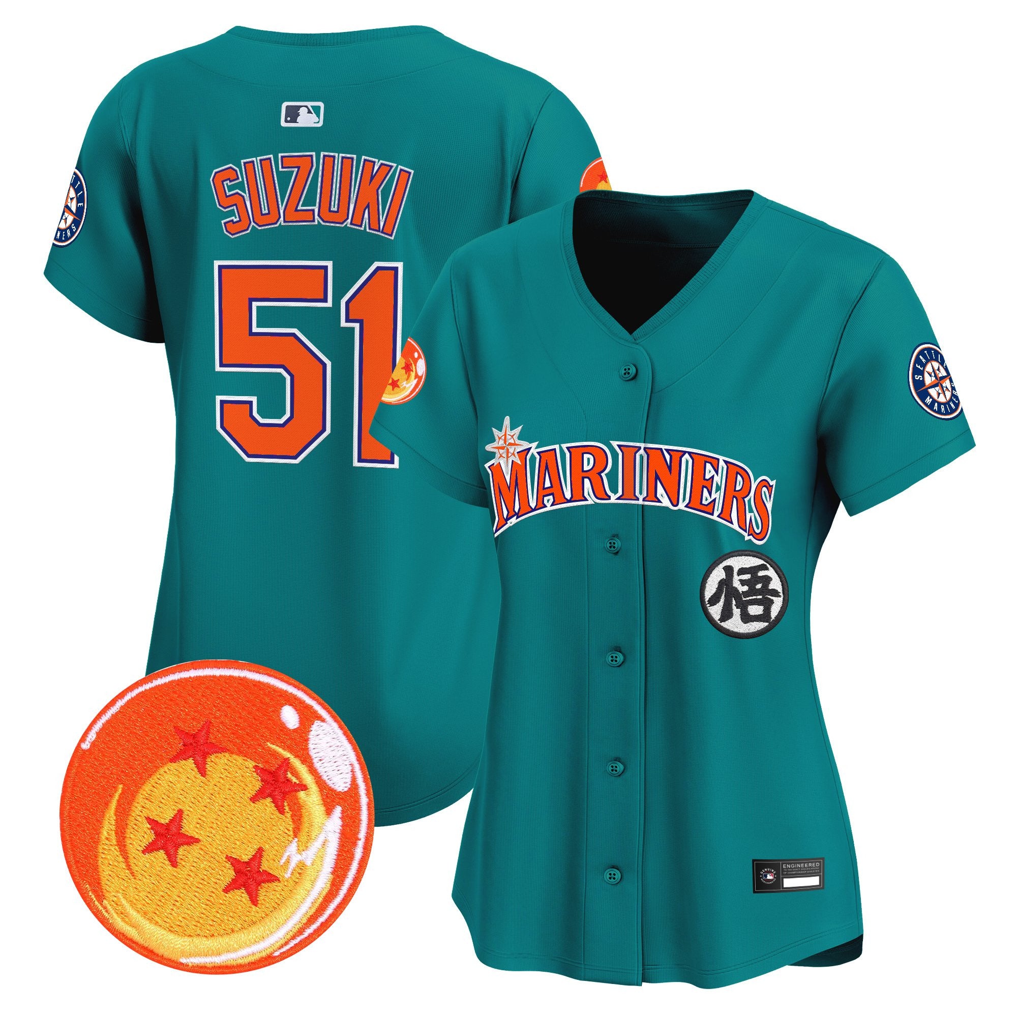 Women's Seattle Mariners x Dragon Ball Vapor Premier Limited Jersey - All Stitched