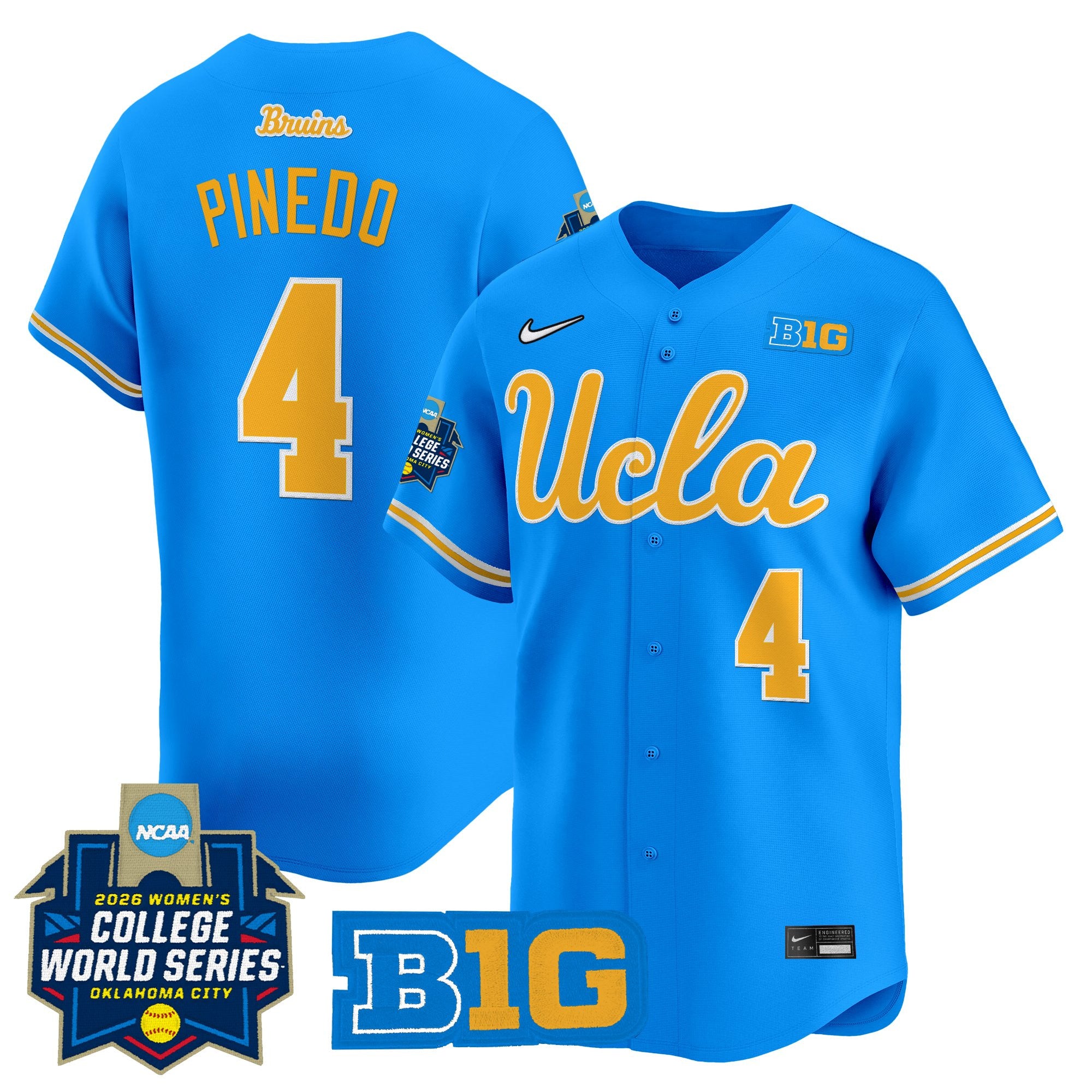 Men's Size - UCLA Bruins Softball 2026 World Series (WCWS) Vapor Premier Limited Jersey - All Stitched
