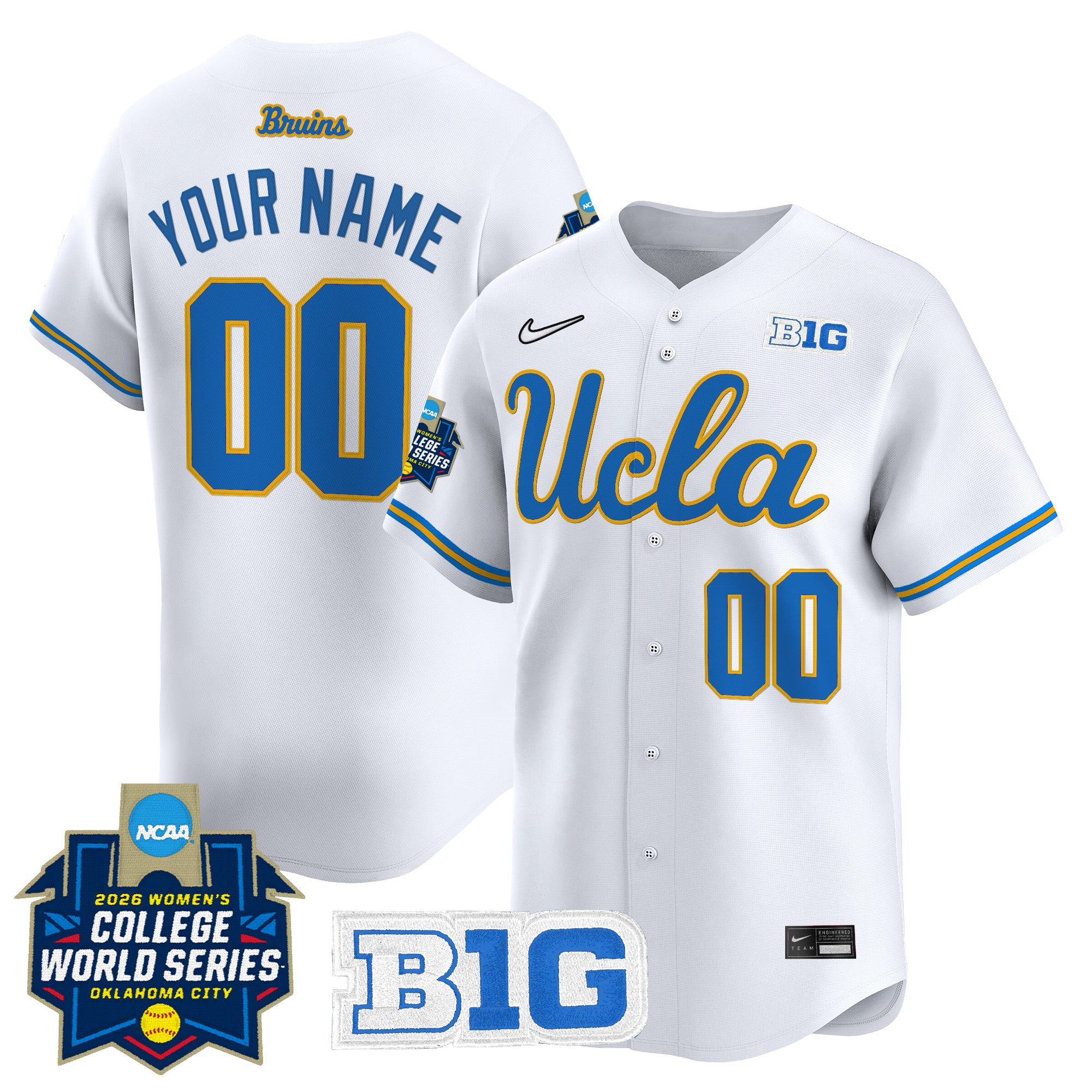 UCLA Bruins Softball 2026 World Series (WCWS) Vapor Premier Limited Custom Jersey - All Stitched