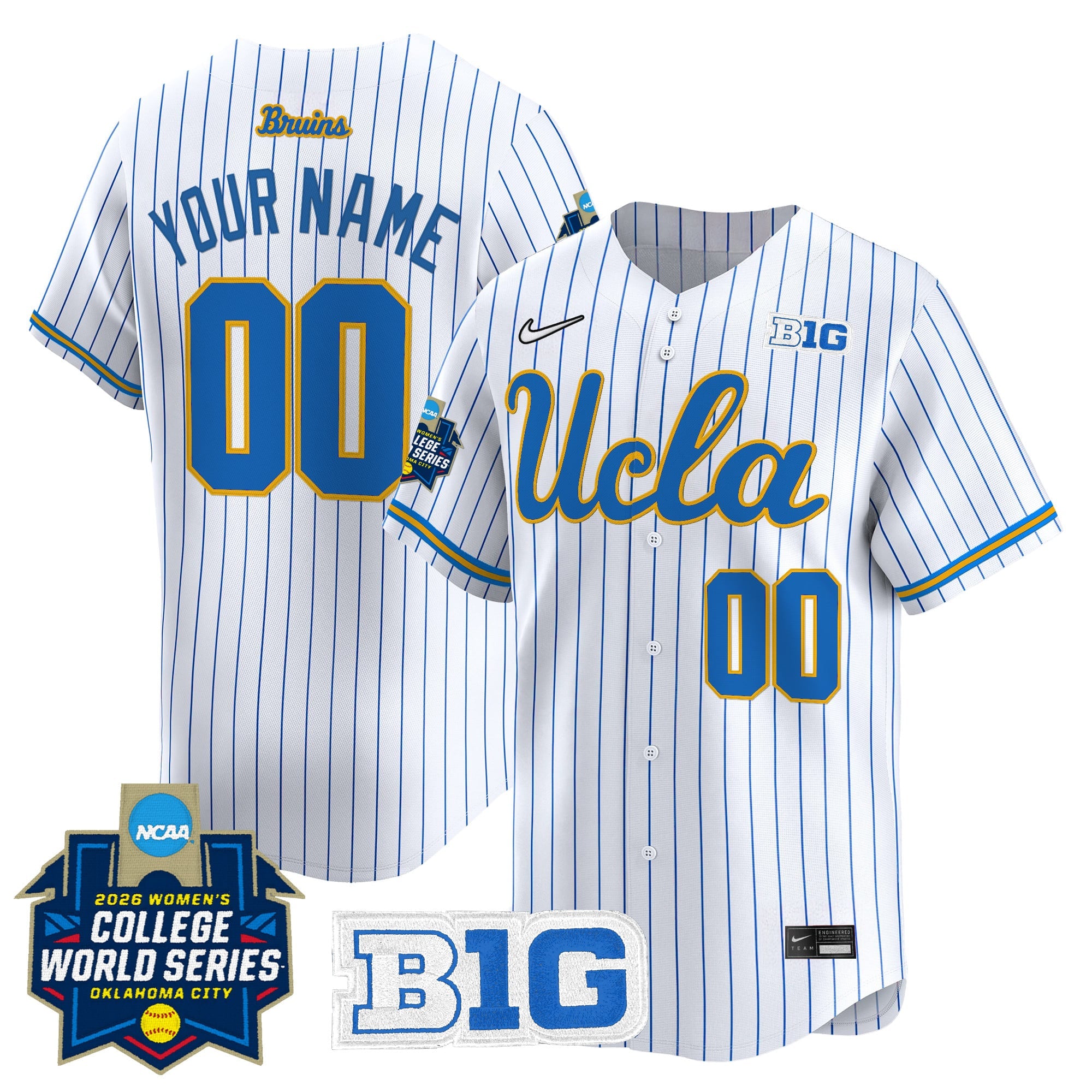 UCLA Bruins Softball 2026 World Series (WCWS) Vapor Premier Limited Custom Jersey - All Stitched