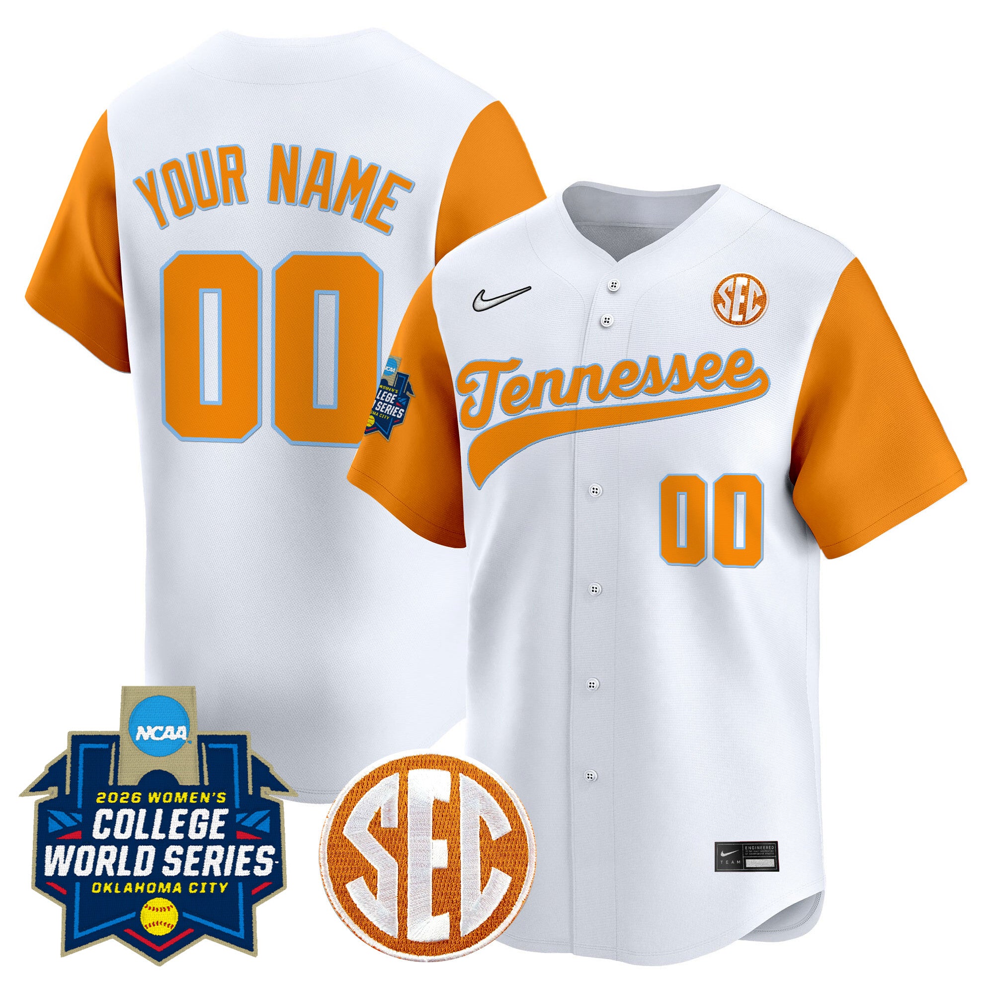 Tennessee Volunteers Softball 2026 World Series (WCWS) Vapor Premier Limited Custom Jersey - All Stitched