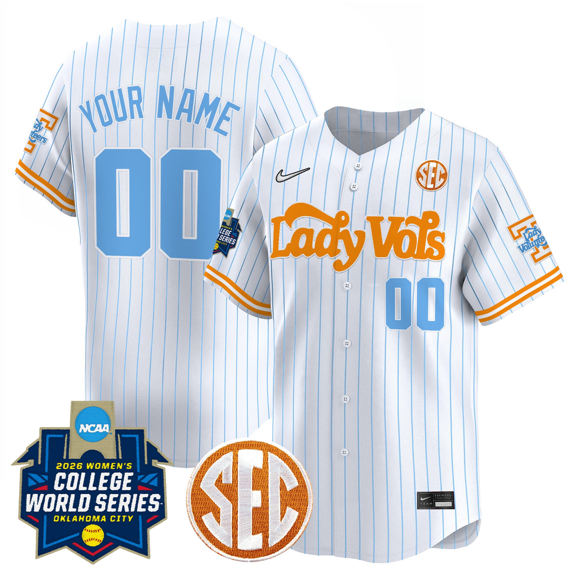 Tennessee Volunteers Softball 2026 World Series (WCWS) Vapor Premier Limited Custom Jersey - All Stitched