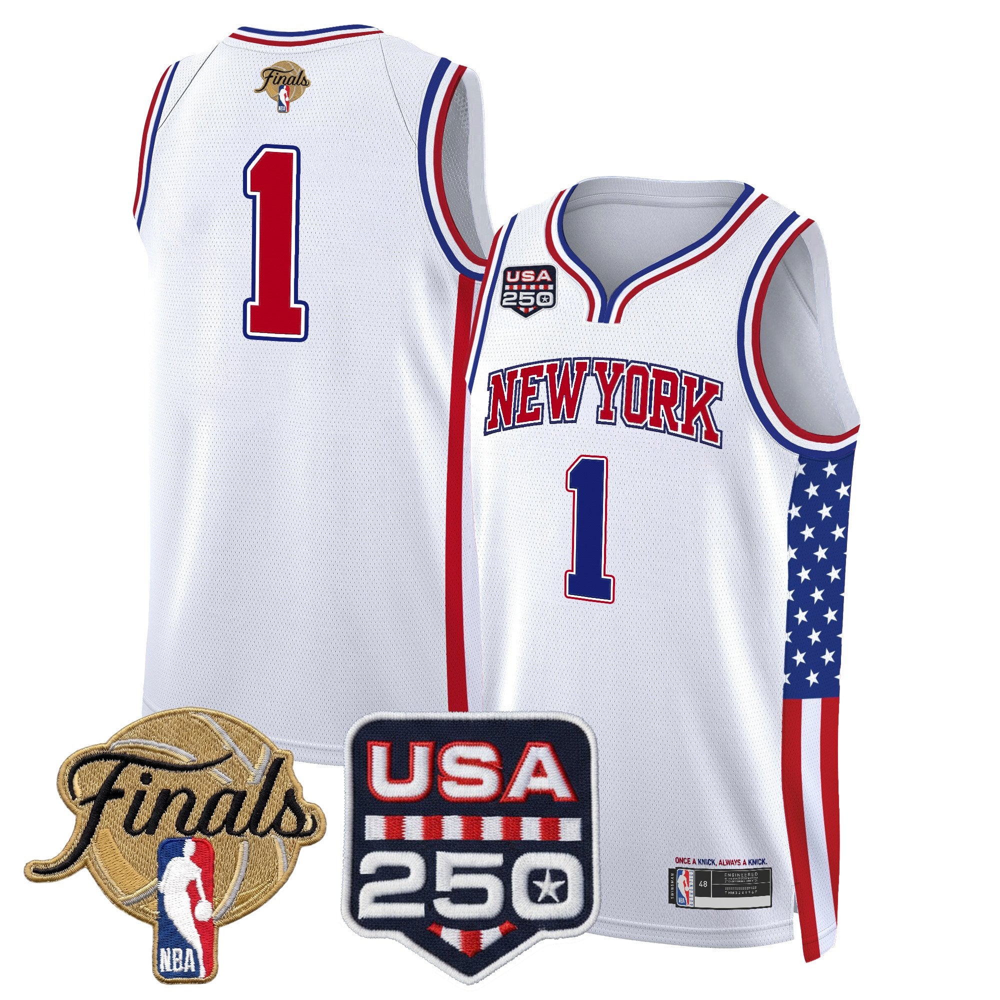 Men's New York Knicks "America 250 Edition" 2026 Finals Patch Swingman Jersey - All Stitched