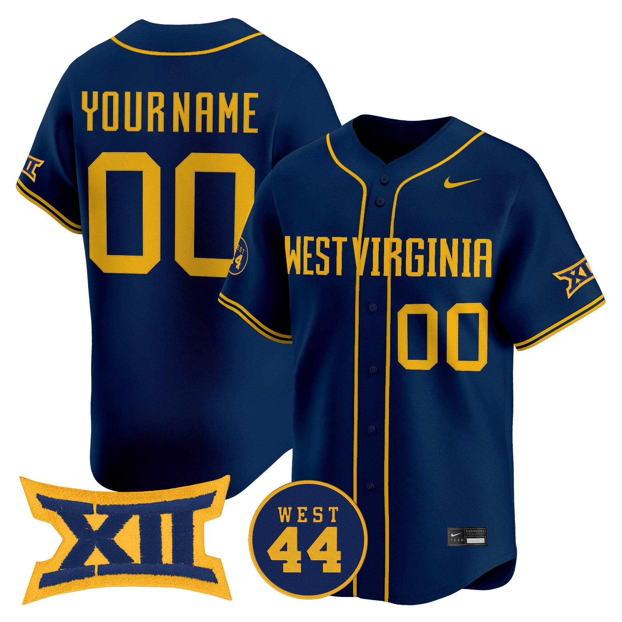 West Virginia Mountaineers 2026 Vapor Premier Limited Custom Jersey - All Stitched