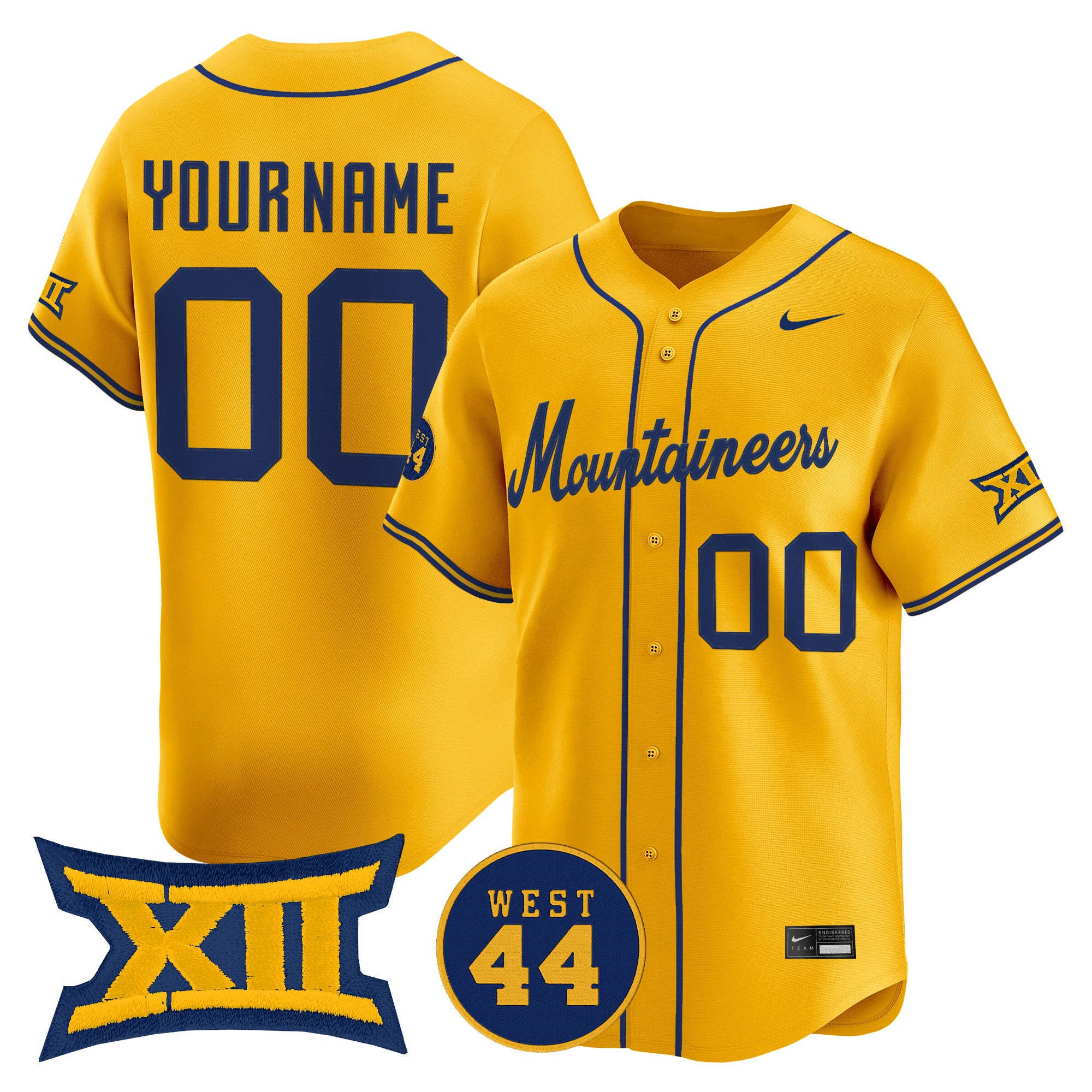 West Virginia Mountaineers 2026 Vapor Premier Limited Custom Jersey - All Stitched