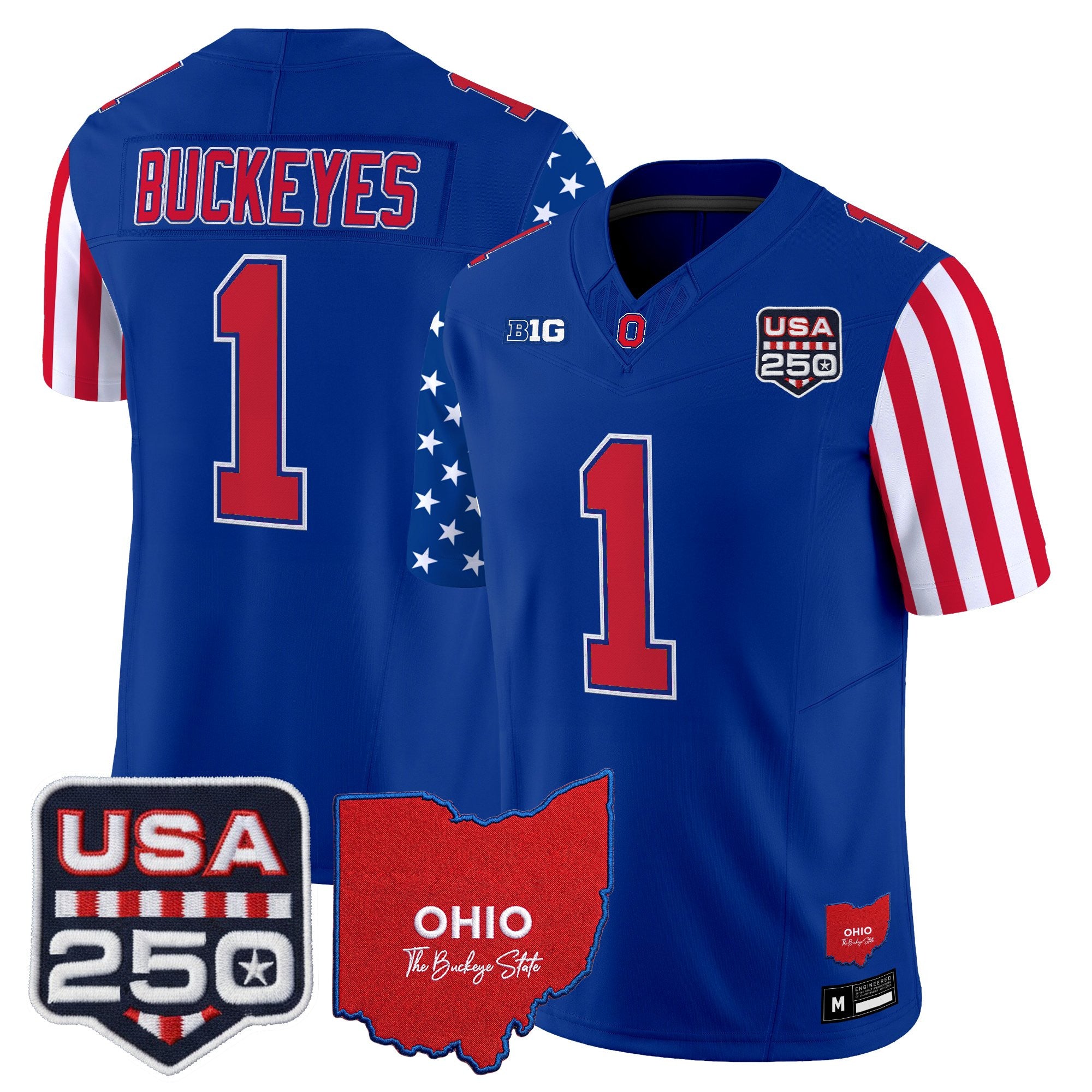 Men's Ohio State Buckeyes "America 250 Edition" Vapor Limited Jersey - All Stitched