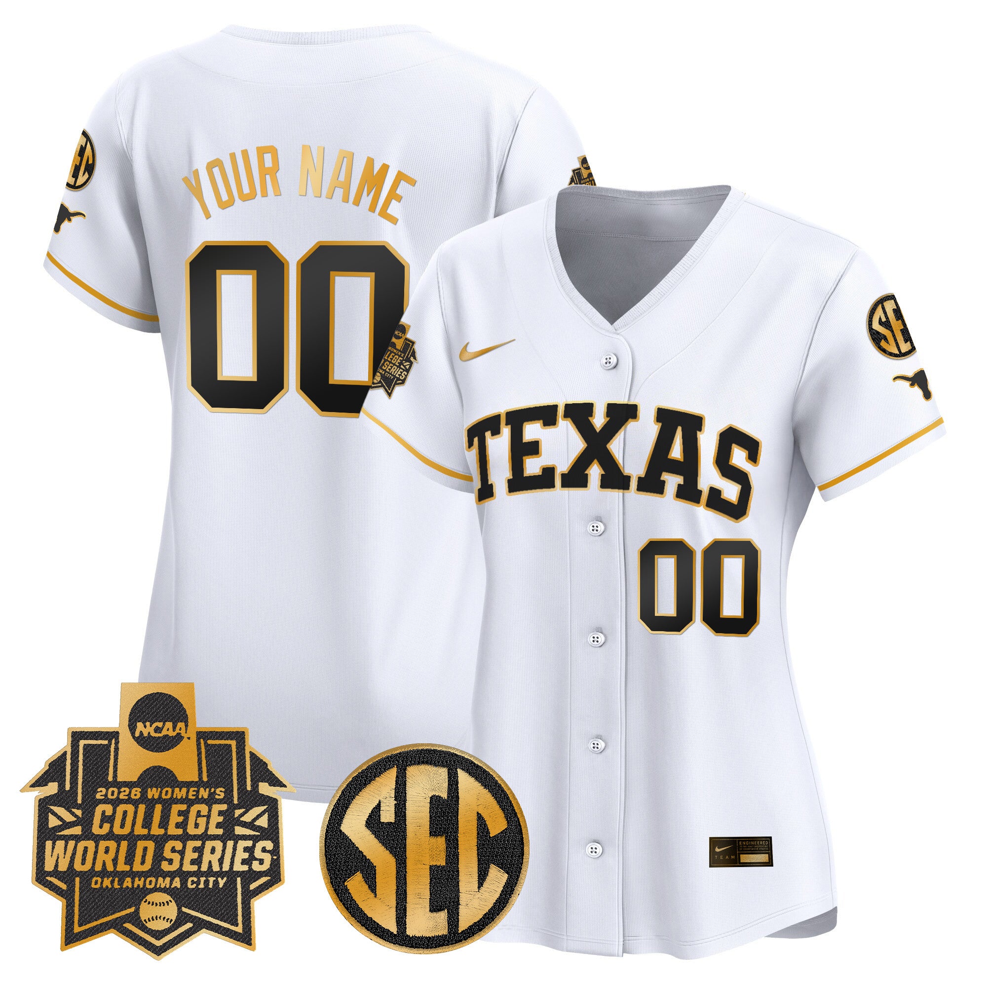 Texas Longhorns Softball 2026 World Series (WCWS) Vapor Premier Limited Custom Jersey - All Stitched