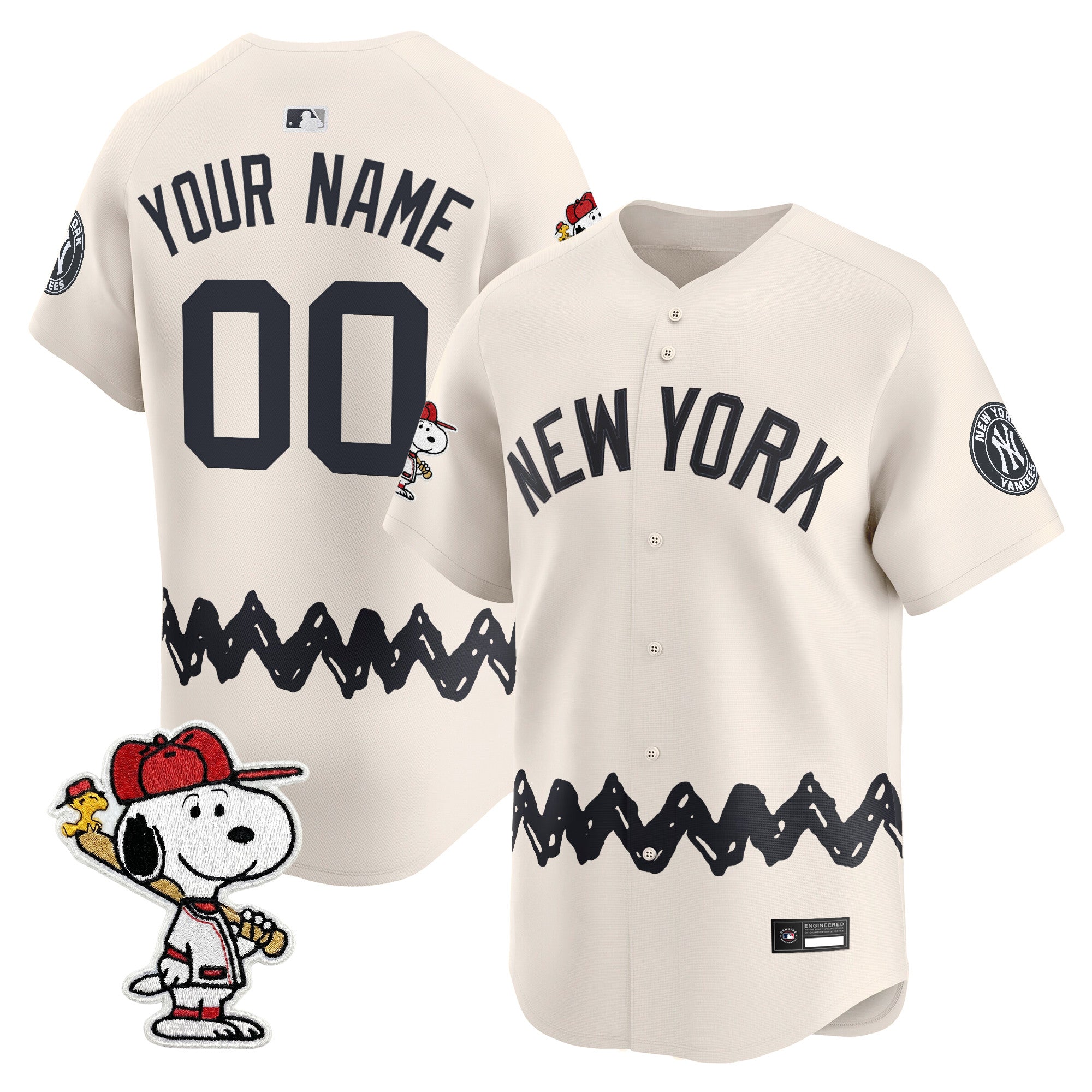 Yankees x Peanuts Vapor Premier Limited Custom Jersey - Stitched