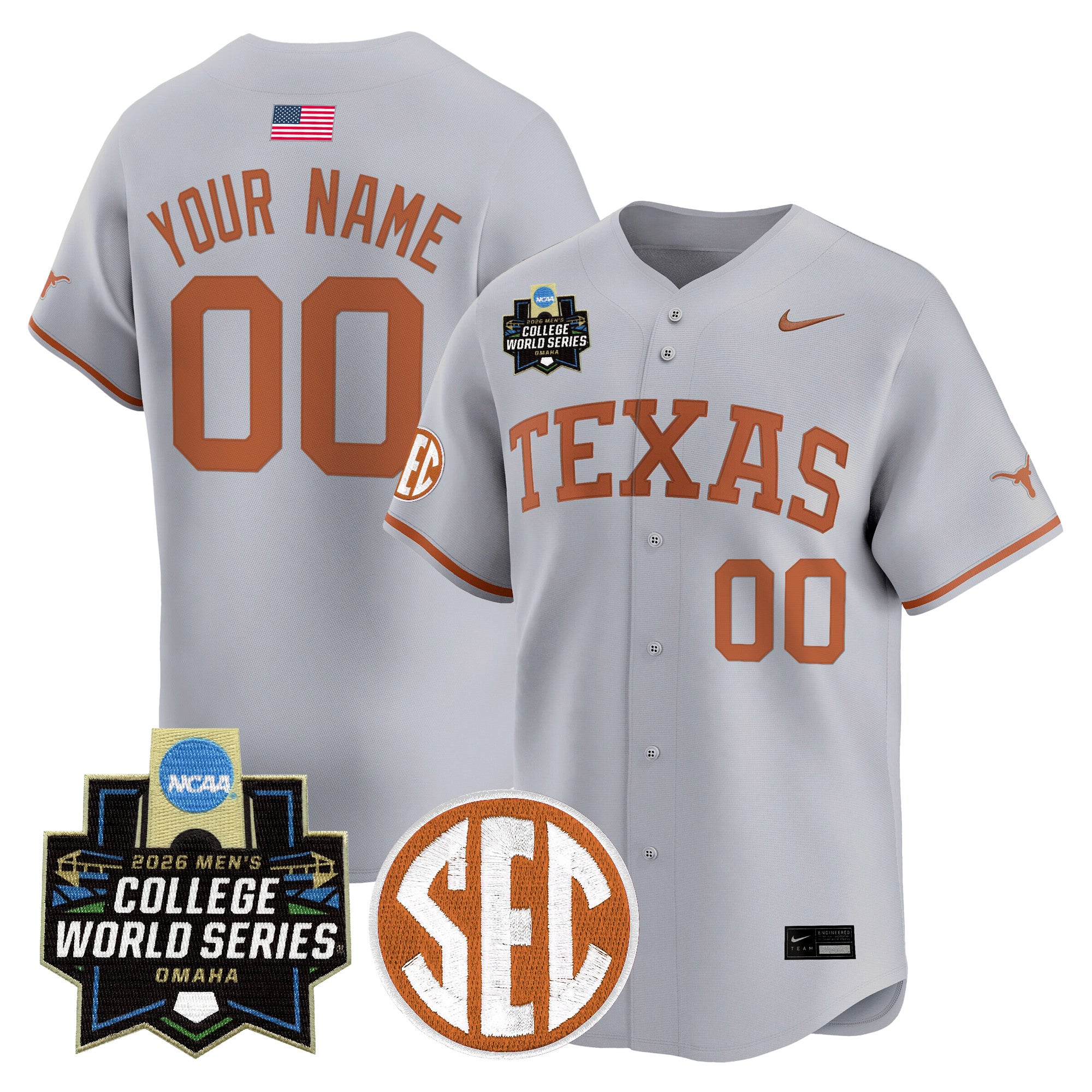 Texas Longhorns 2026 World Series Vapor Premier Limited Custom Jersey - All Stitched