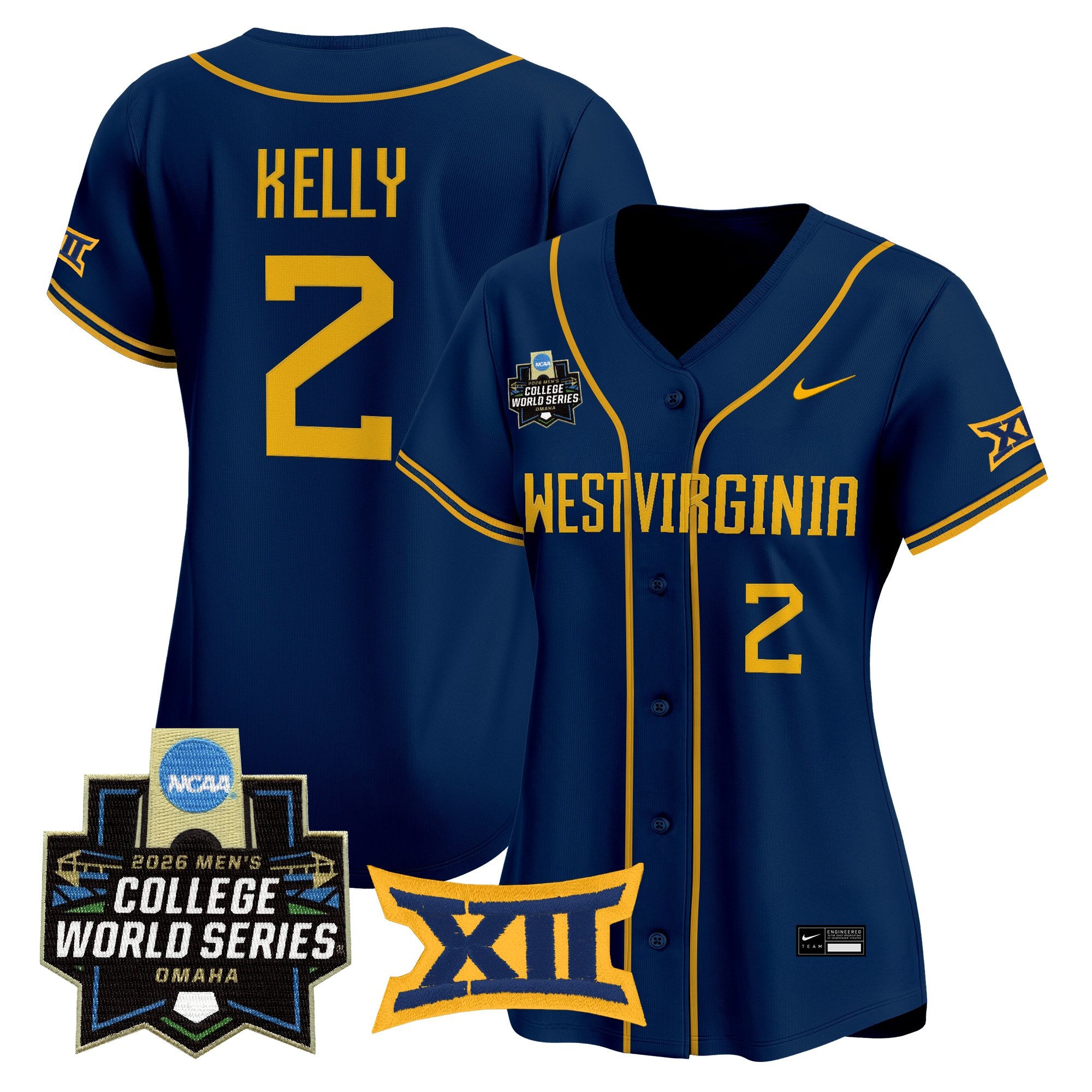 Women's West Virginia Mountaineers 2026 World Series Patch Vapor Premier Limited Jersey - All Stitched
