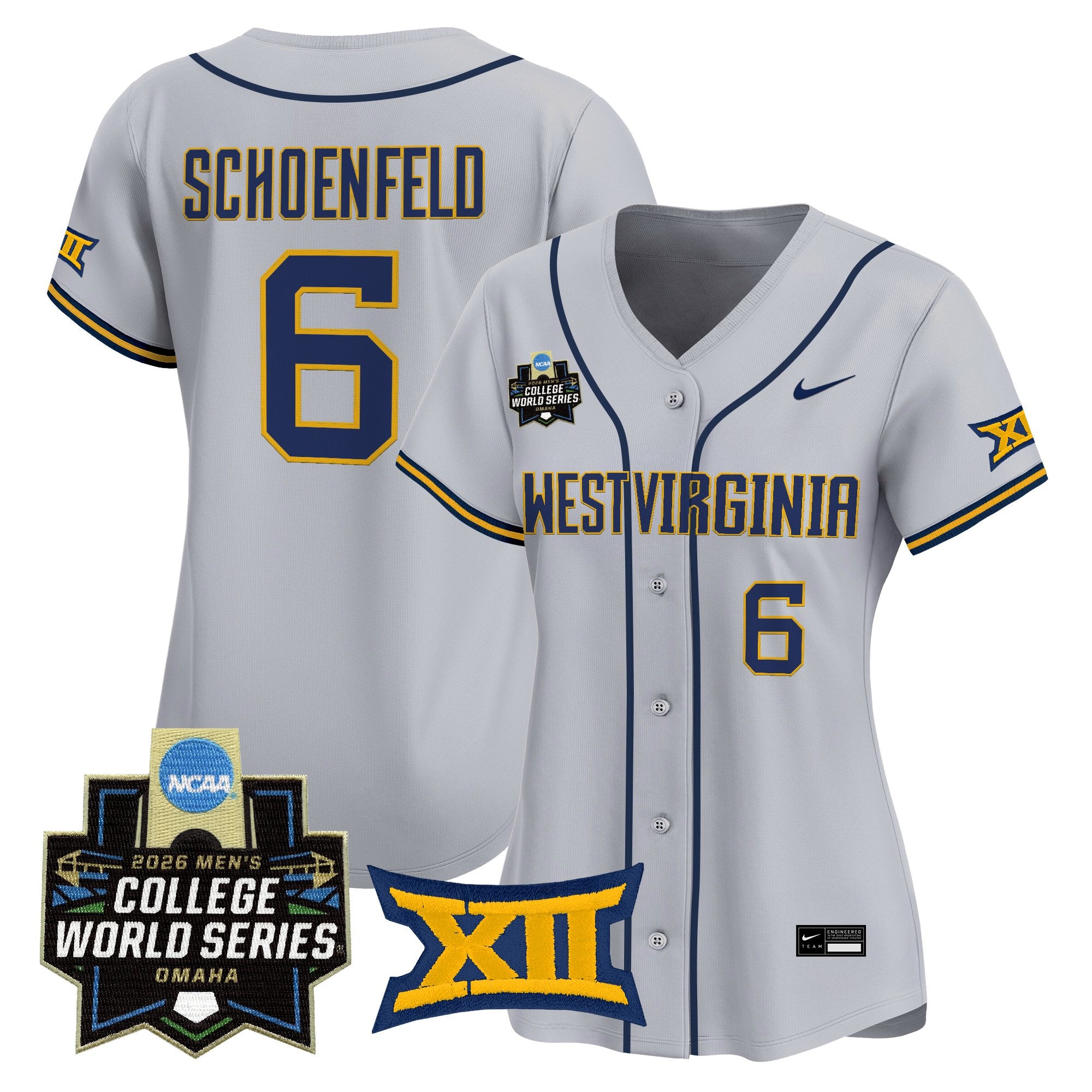 Women's West Virginia Mountaineers 2026 World Series Patch Vapor Premier Limited Jersey - All Stitched