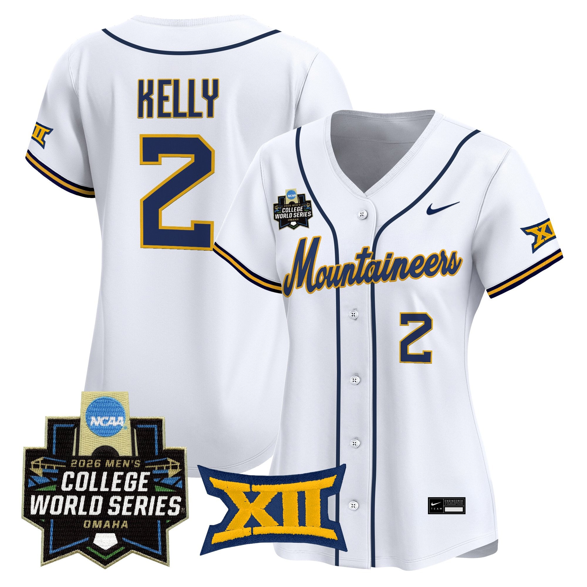 Women's West Virginia Mountaineers 2026 World Series Patch Vapor Premier Limited Jersey - All Stitched