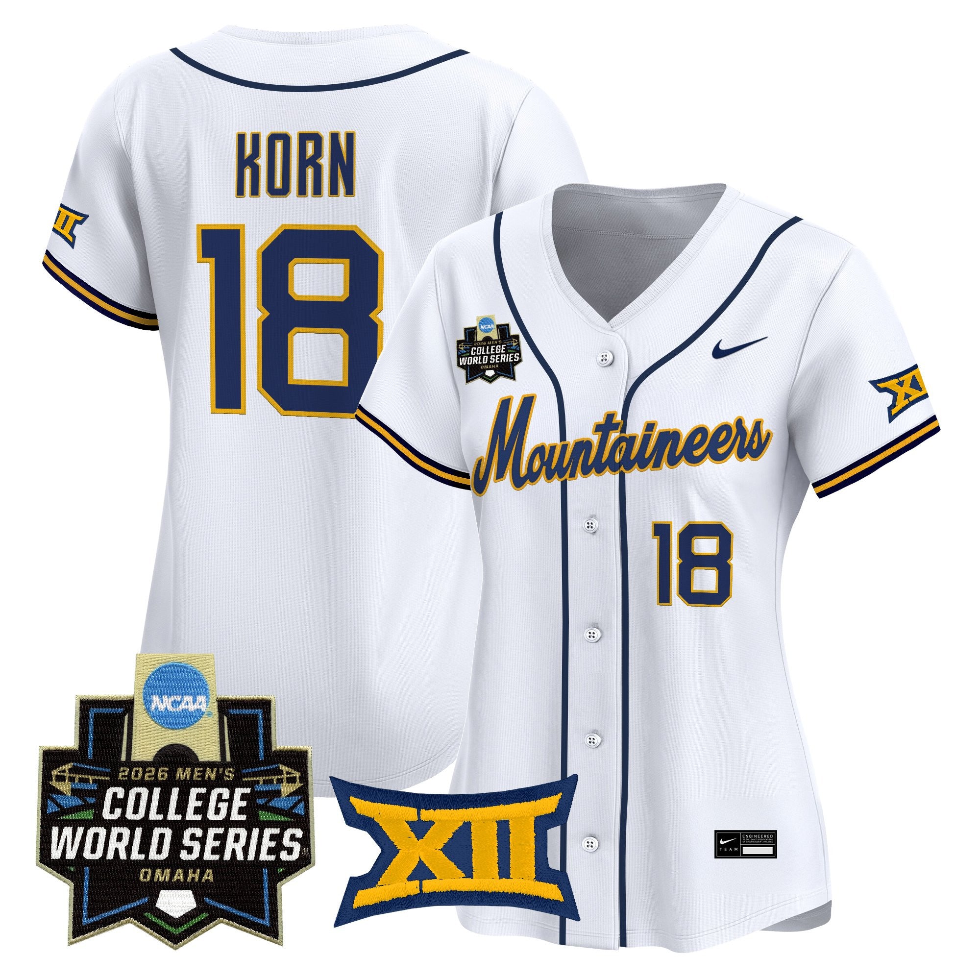 Women's West Virginia Mountaineers 2026 World Series Patch Vapor Premier Limited Jersey - All Stitched