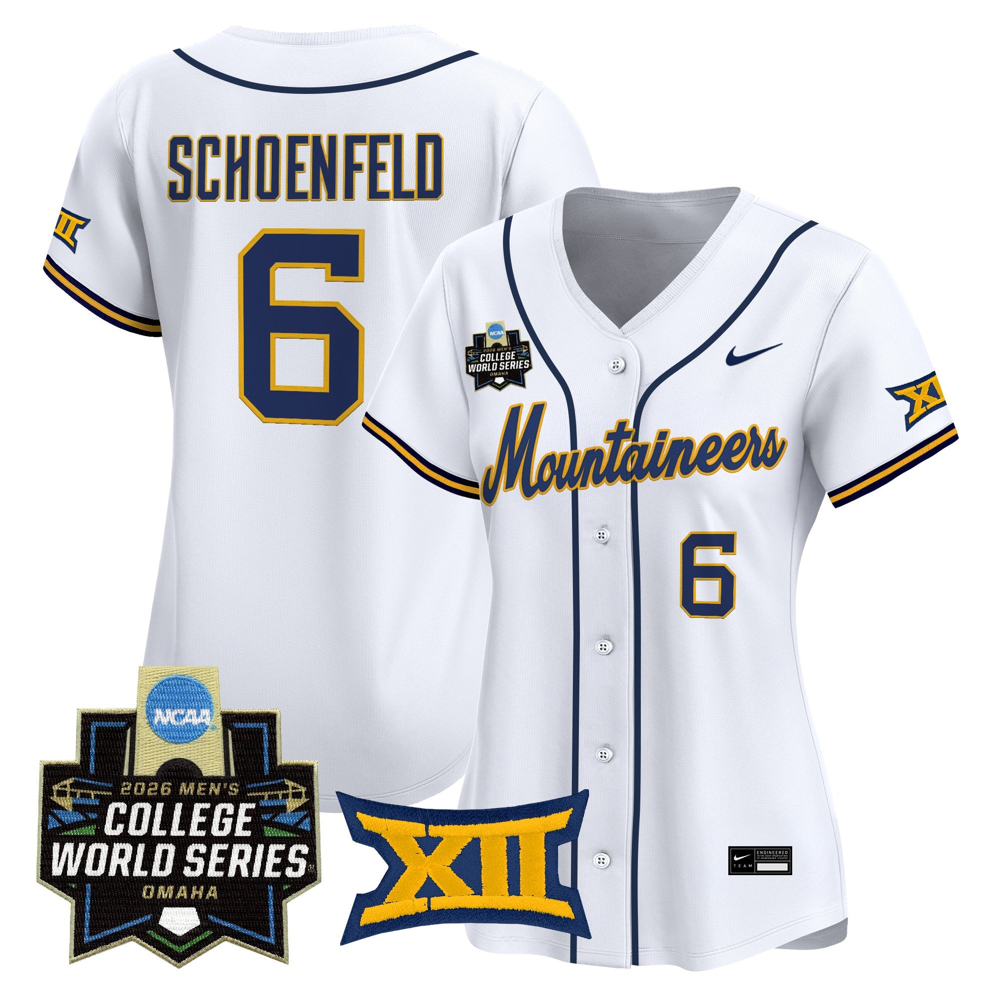 Women's West Virginia Mountaineers 2026 World Series Patch Vapor Premier Limited Jersey - All Stitched