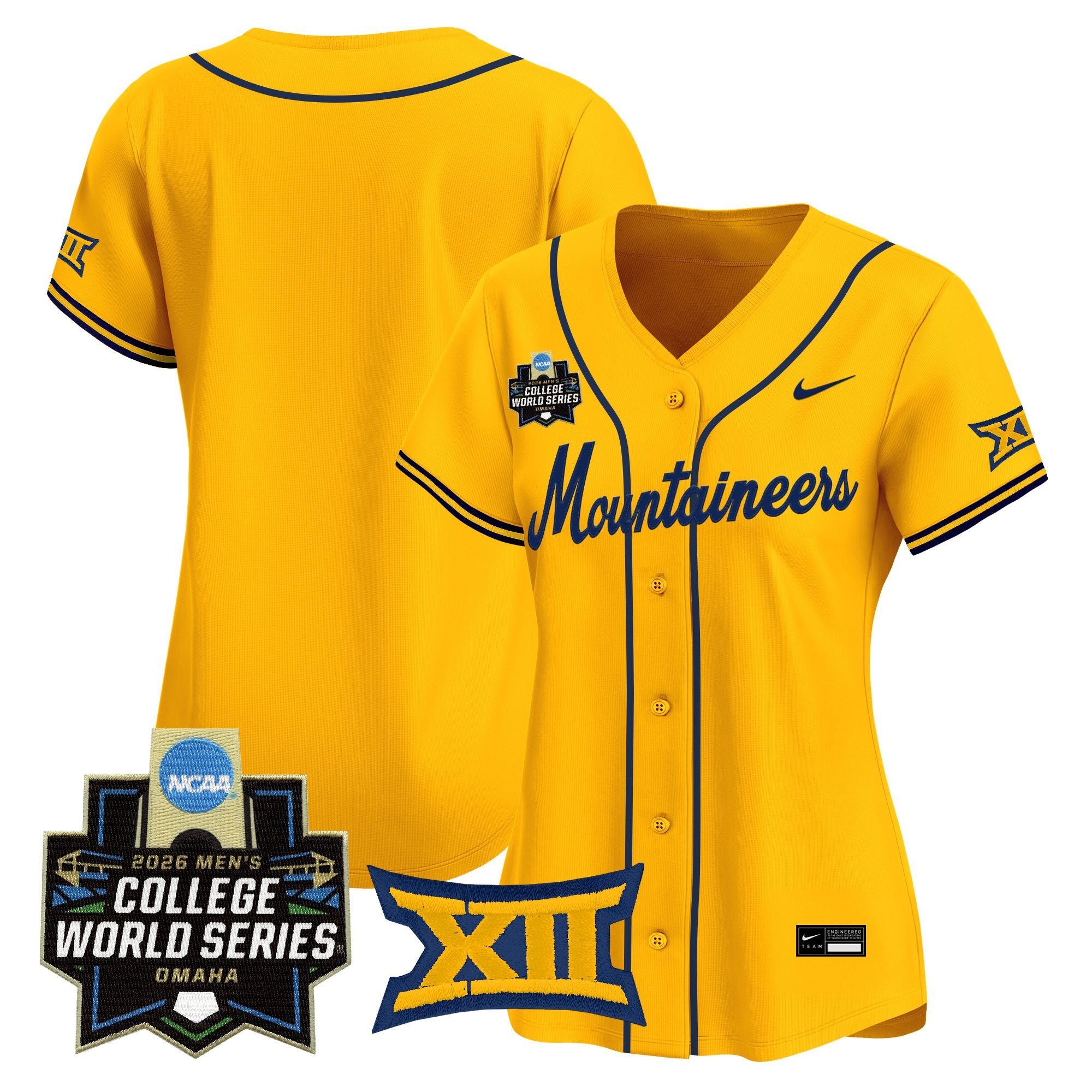 Women's West Virginia Mountaineers 2026 World Series Patch Vapor Premier Limited Jersey - All Stitched