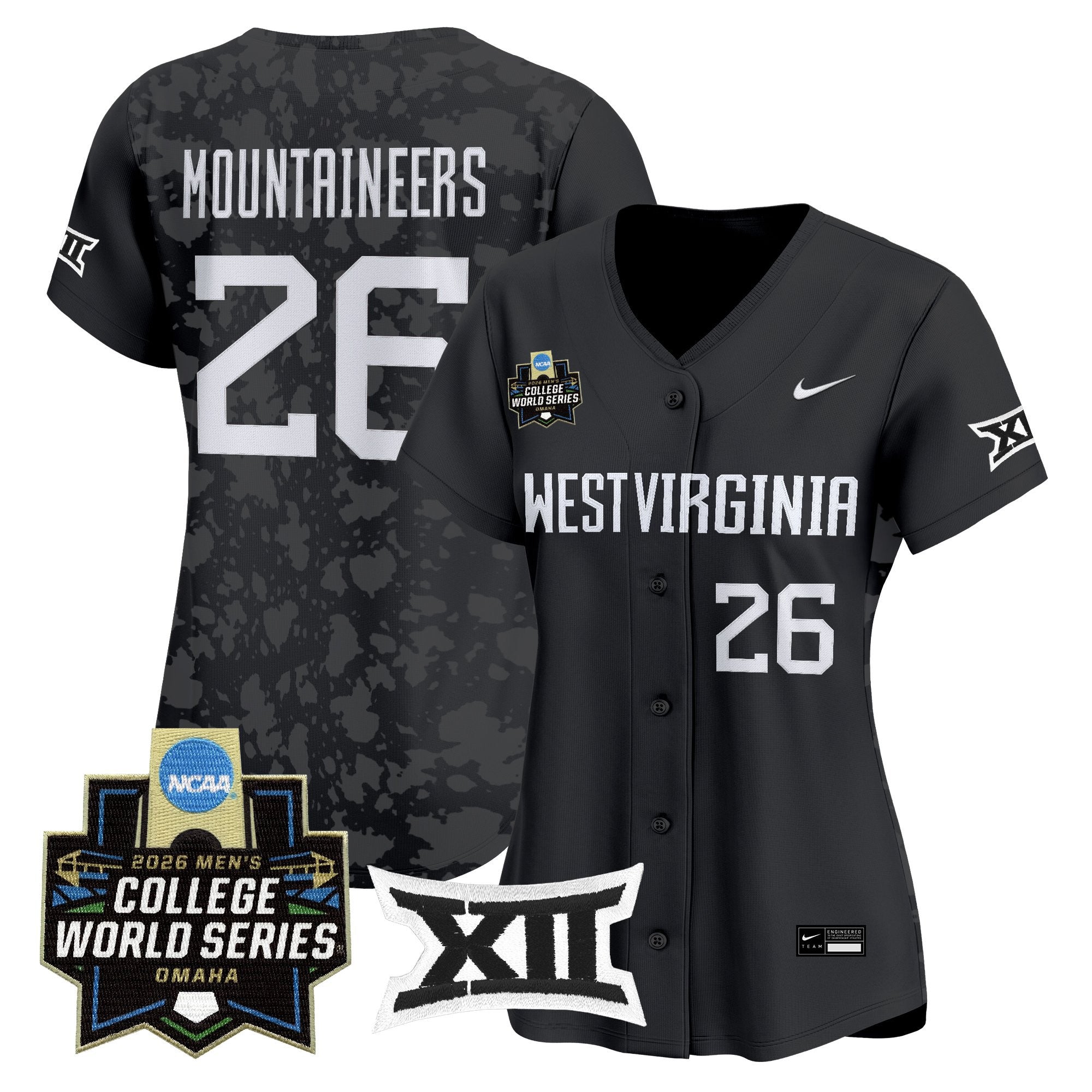 Women's West Virginia Mountaineers 2026 World Series Patch Vapor Premier Limited Jersey - All Stitched