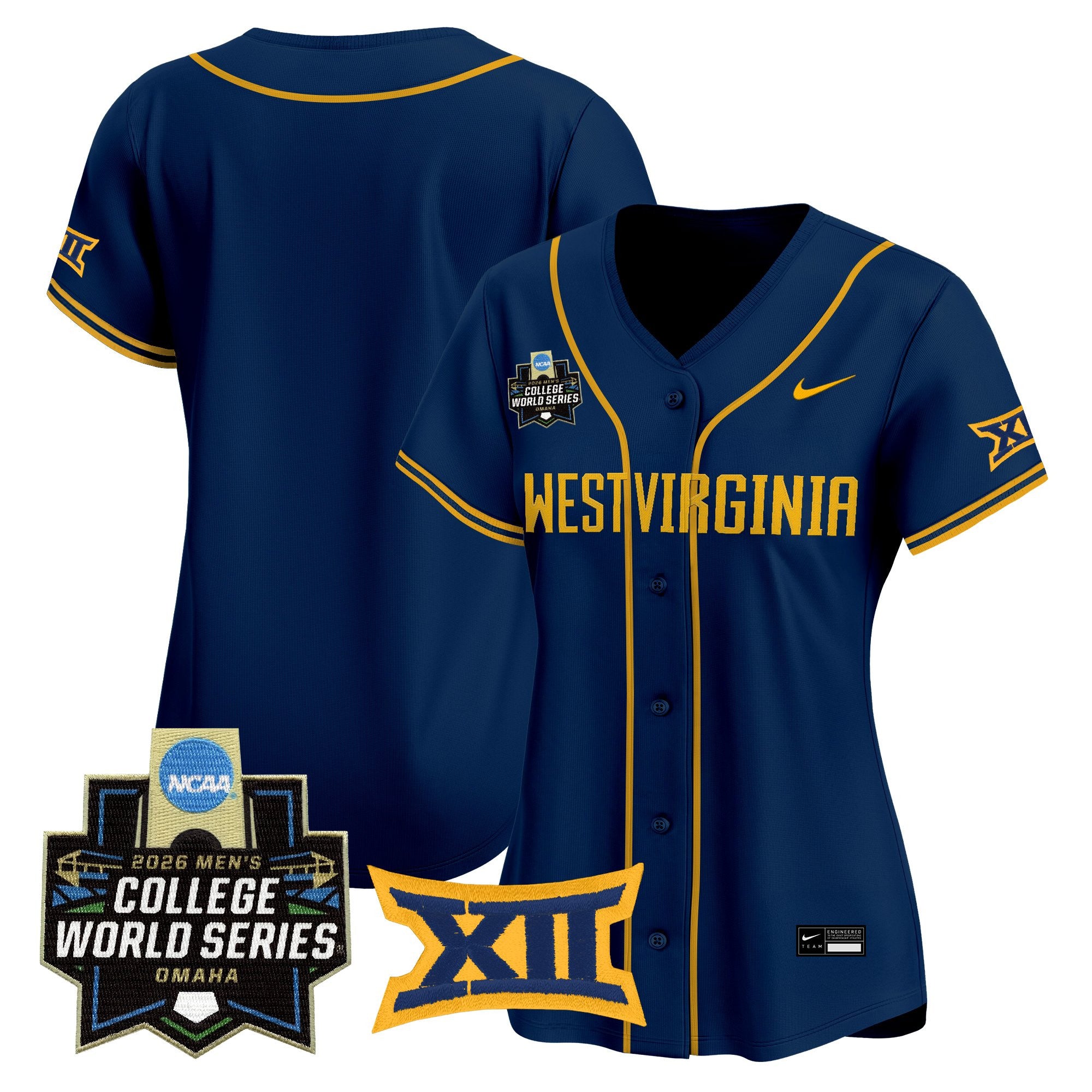 Women's West Virginia Mountaineers 2026 World Series Patch Vapor Premier Limited Jersey - All Stitched