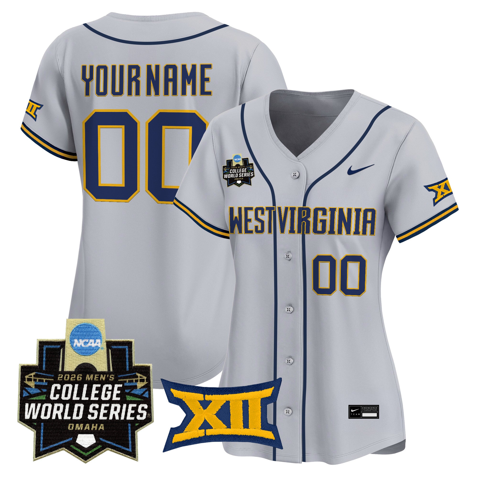 West Virginia Mountaineers 2026 World Series Patch Vapor Premier Limited Custom Jersey - All Stitched