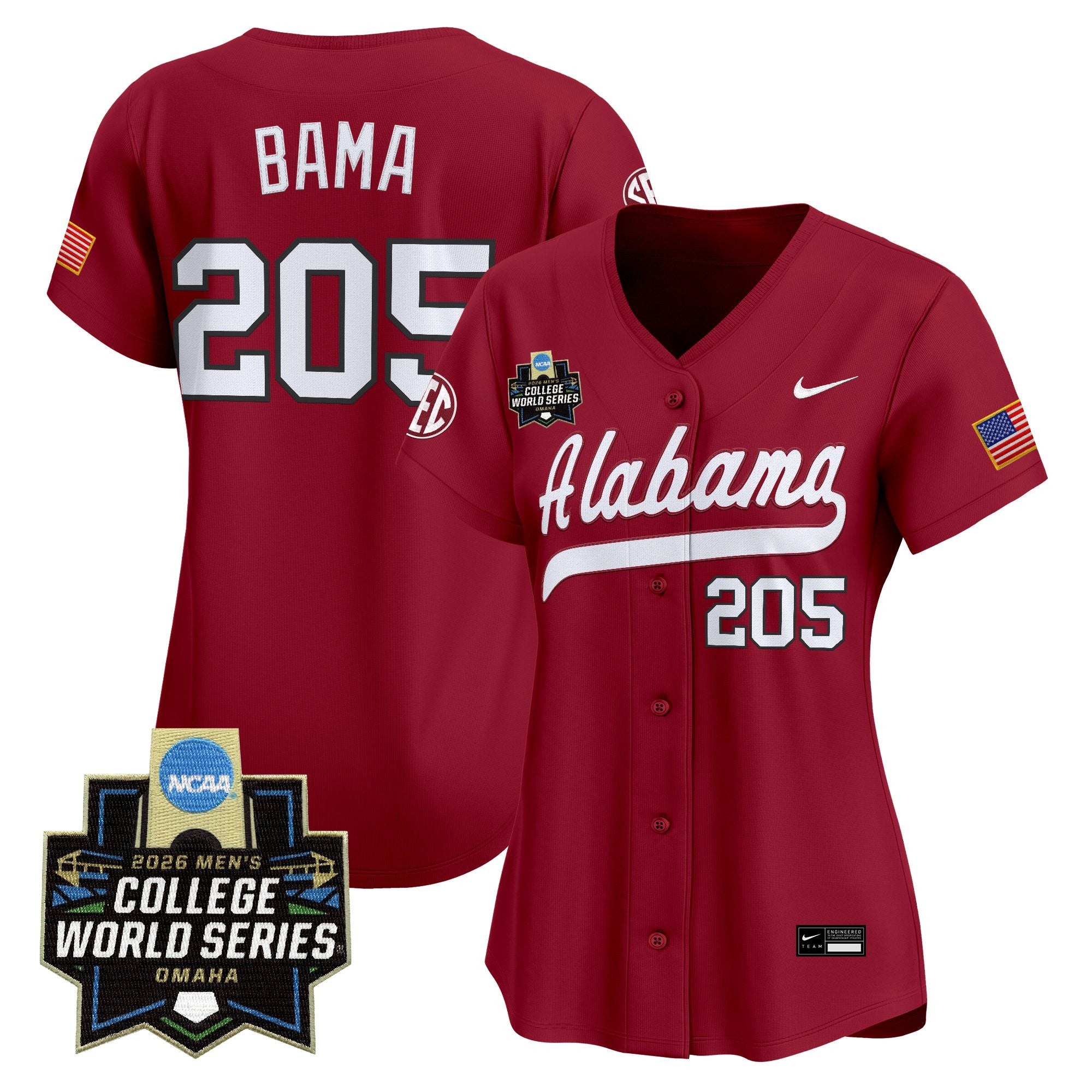 Women's Alabama Crimson Tide 2026 World Series Vapor Premier Limited Jersey - All Stitched