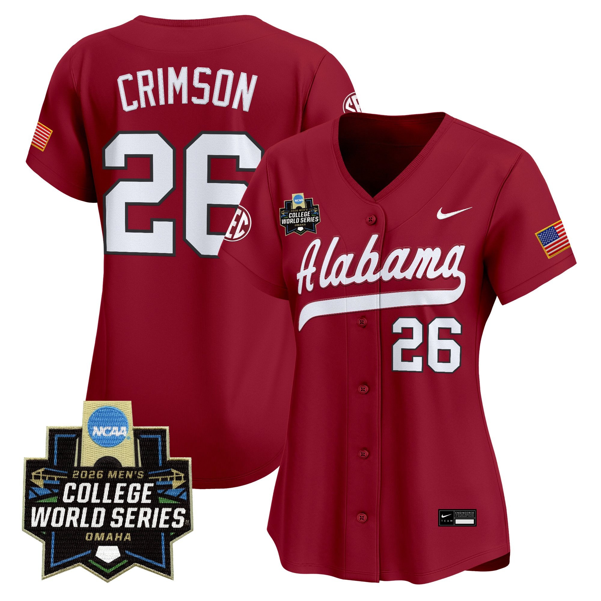 Women's Alabama Crimson Tide 2026 World Series Vapor Premier Limited Jersey - All Stitched