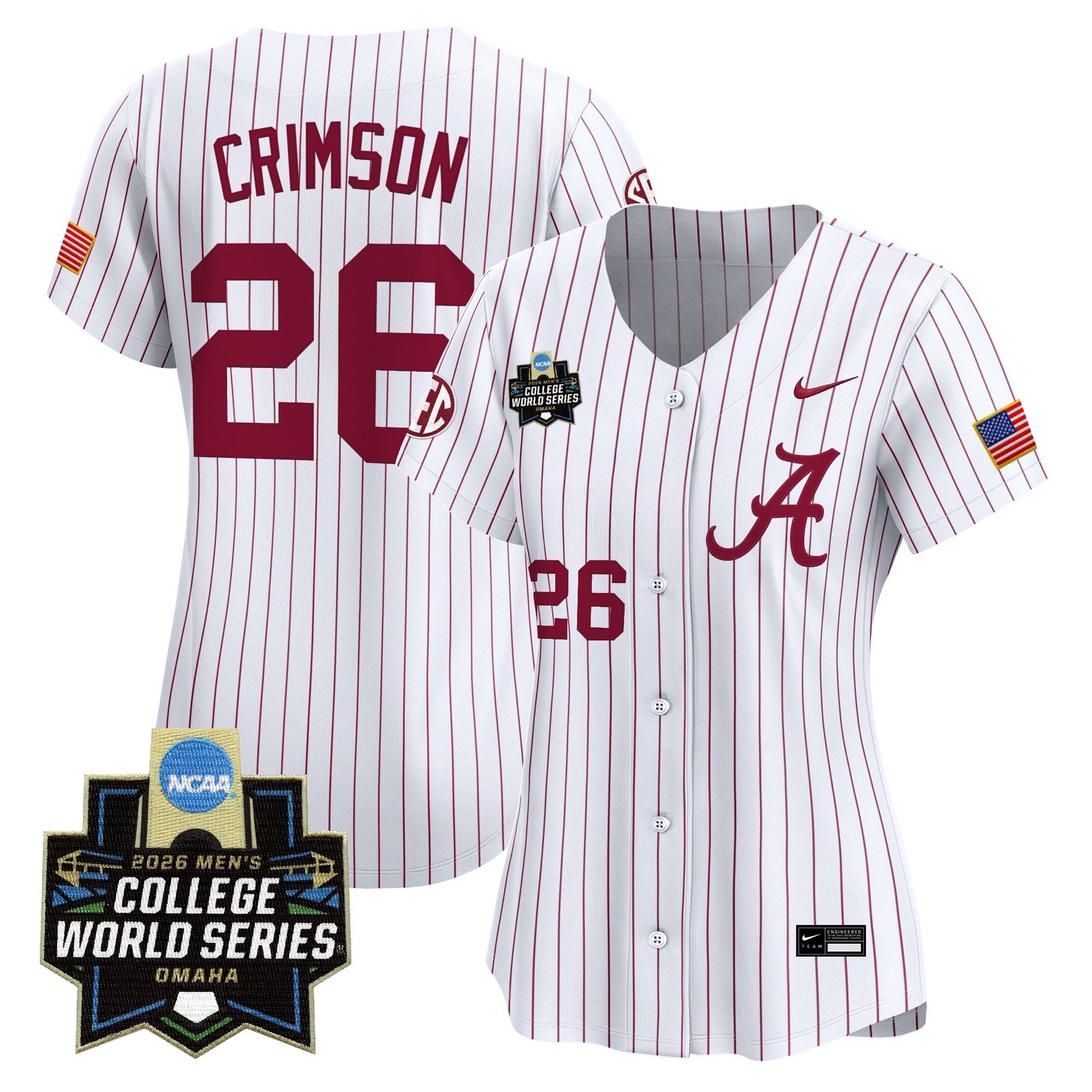 Women's Alabama Crimson Tide 2026 World Series Vapor Premier Limited Jersey - All Stitched
