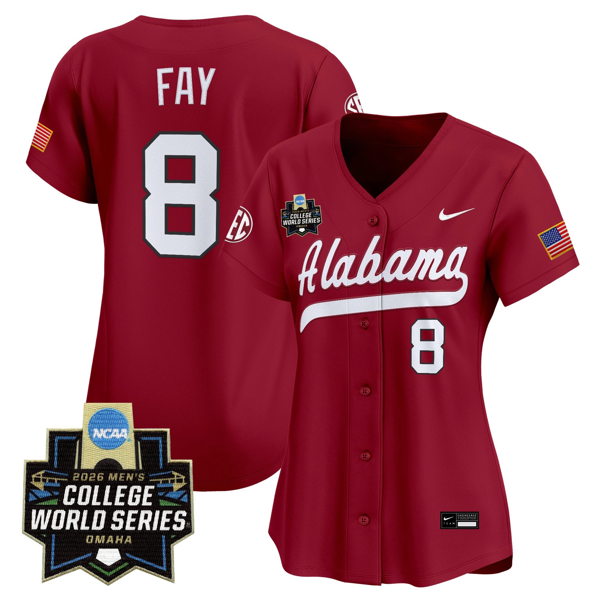 Women's Alabama Crimson Tide 2026 World Series Vapor Premier Limited Jersey - All Stitched