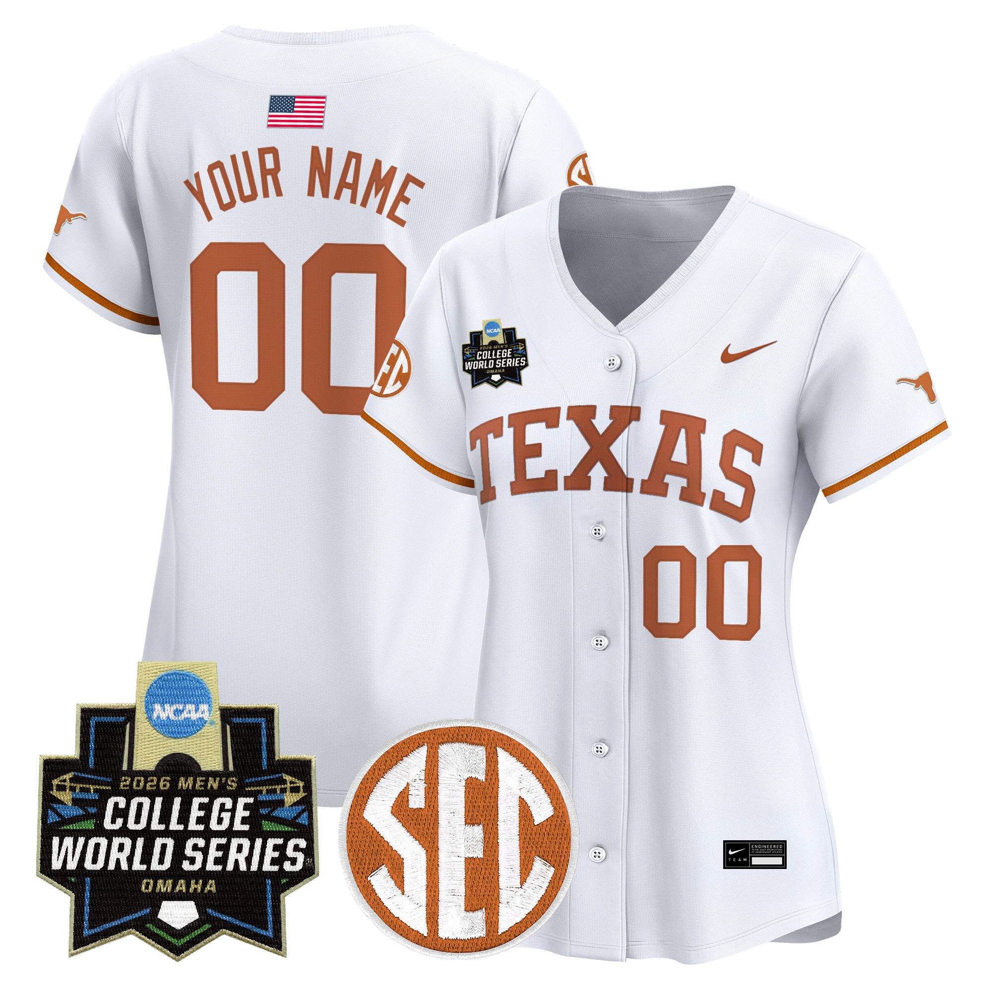 Texas Longhorns 2026 World Series Vapor Premier Limited Custom Jersey - All Stitched