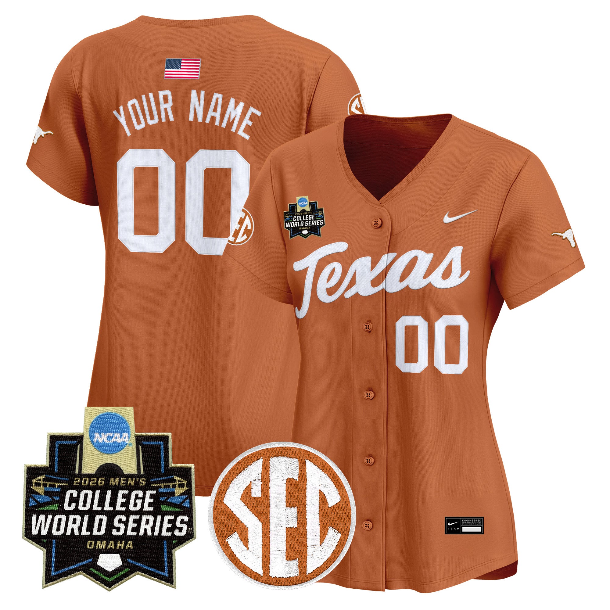 Texas Longhorns 2026 World Series Vapor Premier Limited Custom Jersey - All Stitched