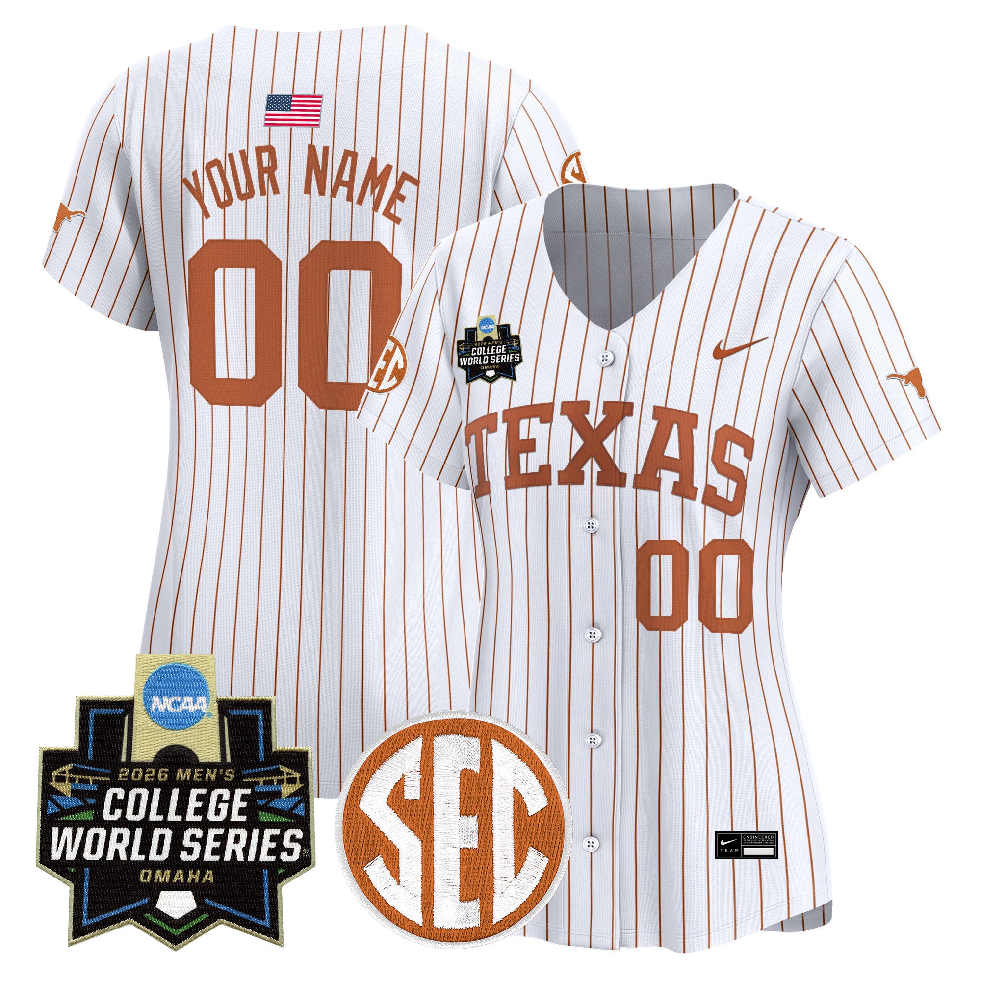 Texas Longhorns 2026 World Series Vapor Premier Limited Custom Jersey - All Stitched