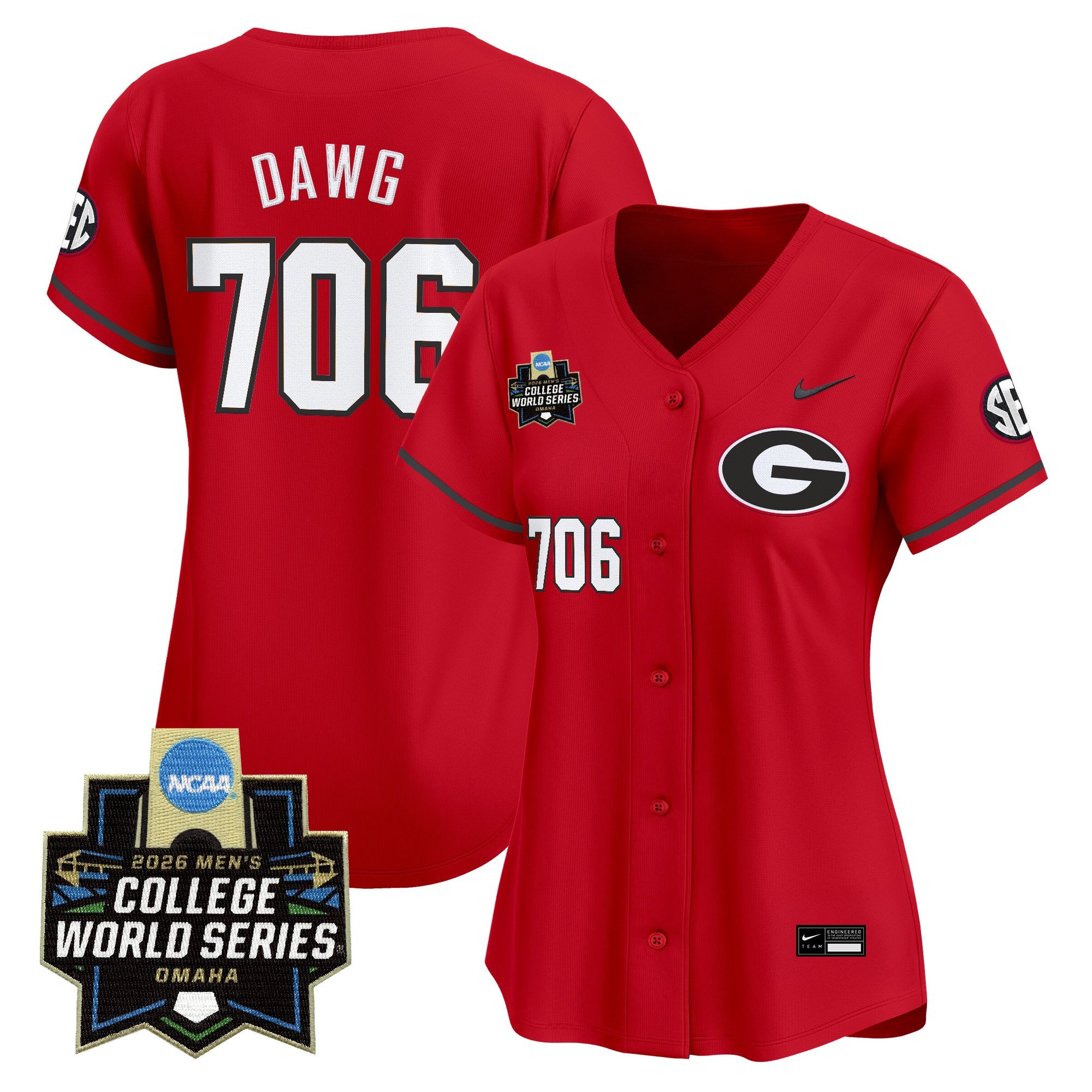 Women's Georgia Bulldogs Baseball 2026 World Series Vapor Premier Limited Jersey - All Stitched