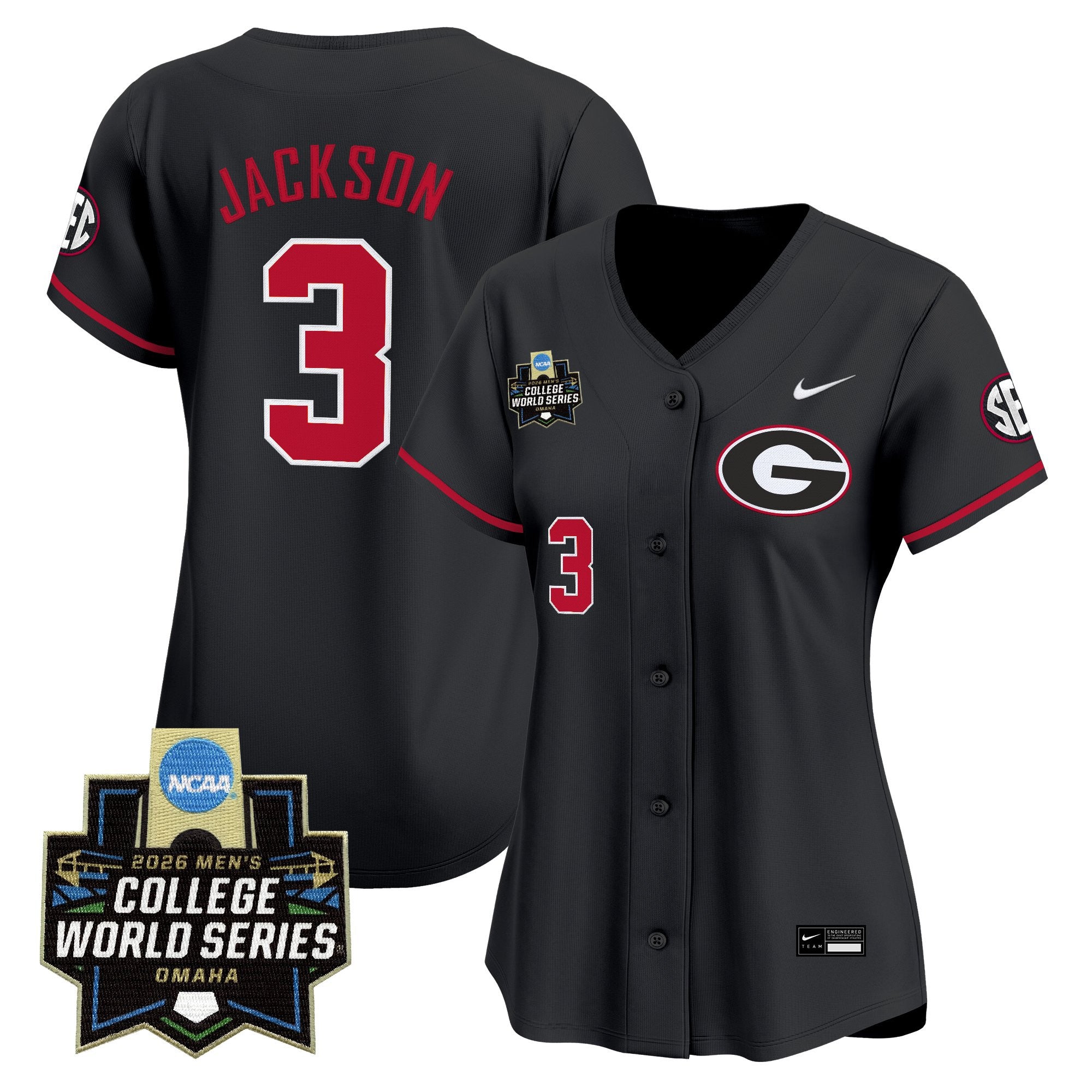 Women's Georgia Bulldogs Baseball 2026 World Series Vapor Premier Limited Jersey - All Stitched