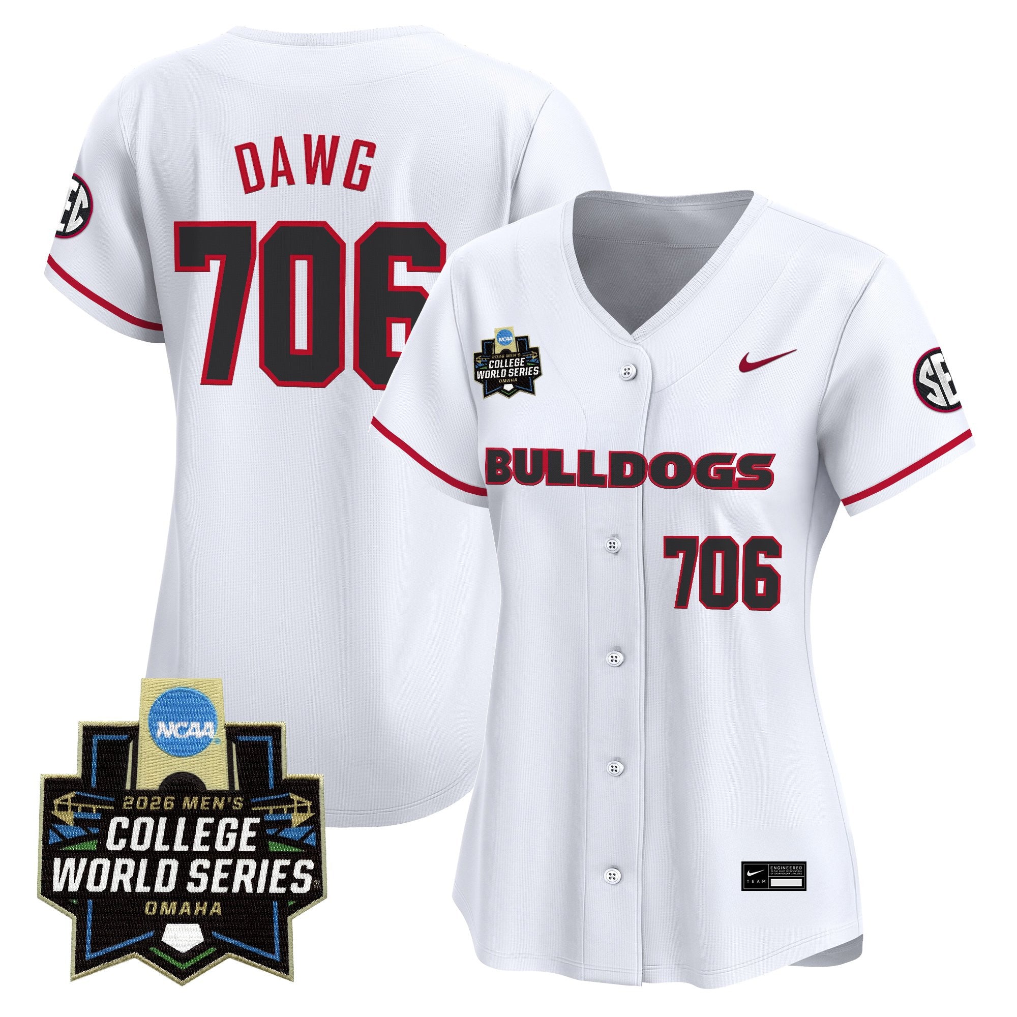Women's Georgia Bulldogs Baseball 2026 World Series Vapor Premier Limited Jersey - All Stitched