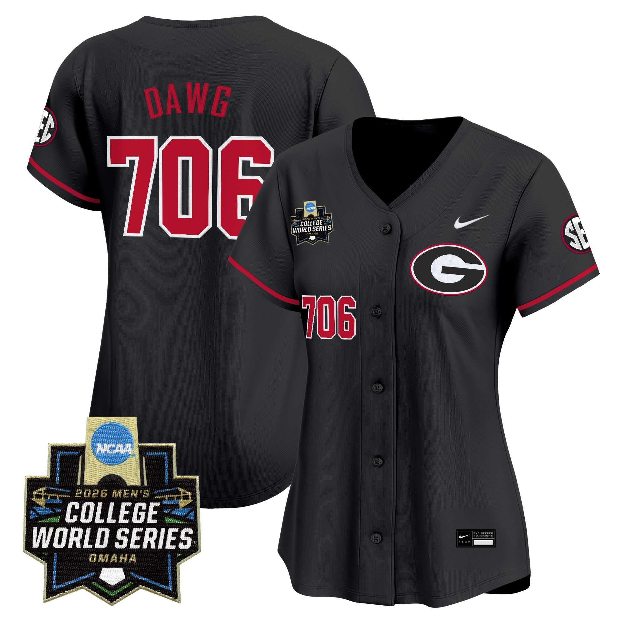 Women's Georgia Bulldogs Baseball 2026 World Series Vapor Premier Limited Jersey - All Stitched