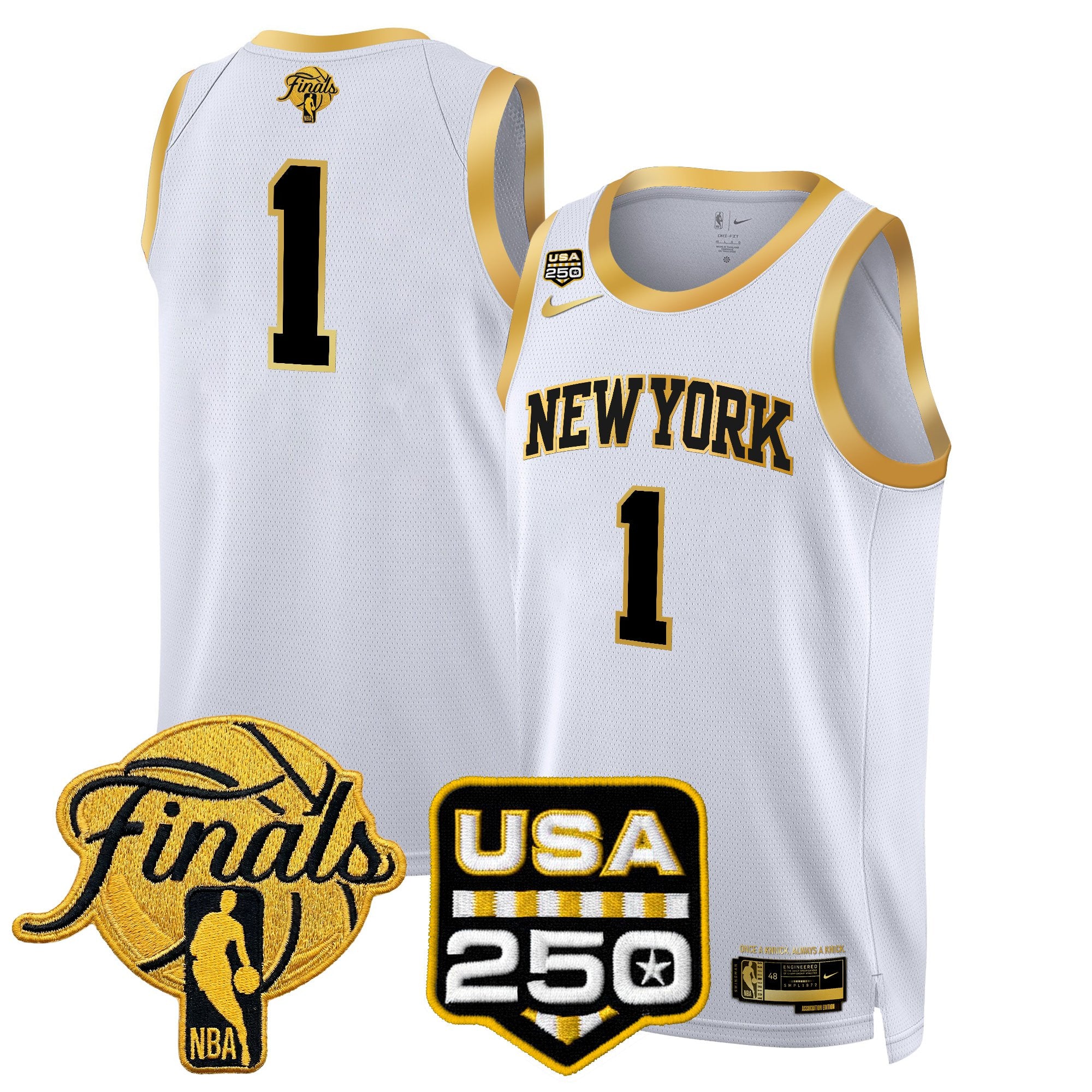 Men's New York Knicks 2026 Finals Swingman Jersey - 250 America Patch - All Stitched