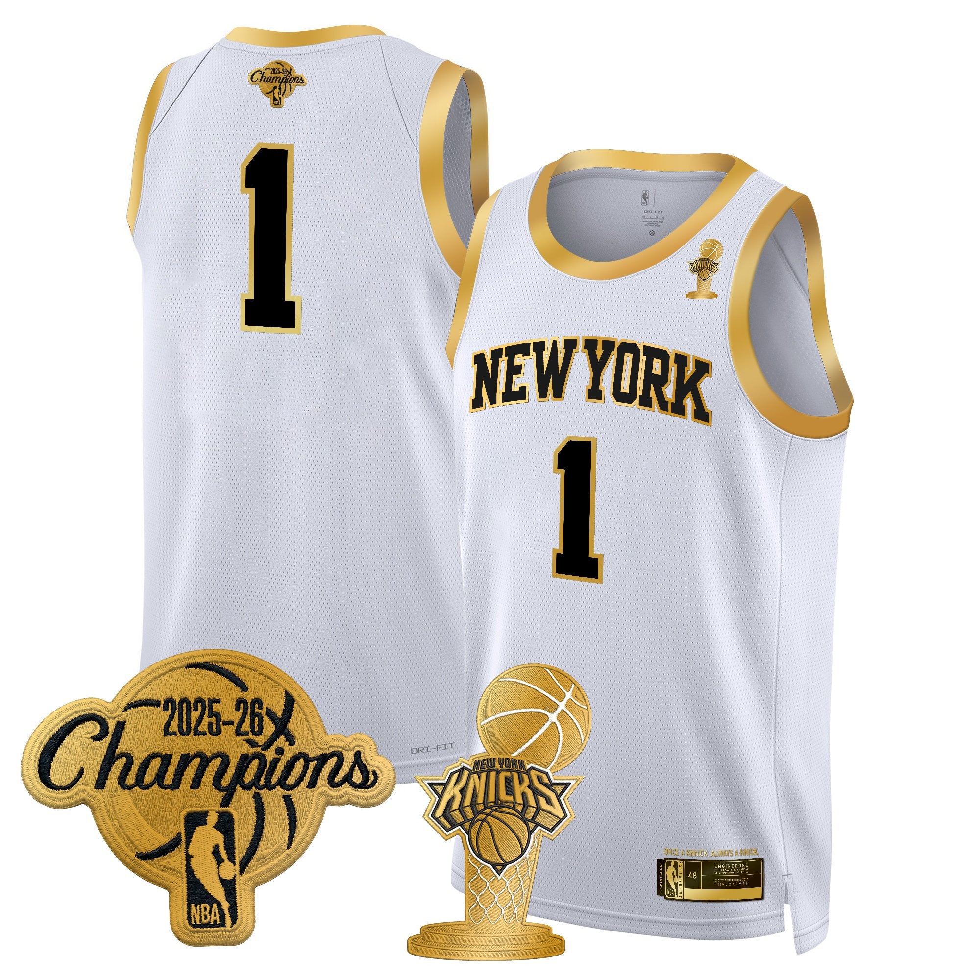 Men's New York Knicks 2026 Champions Patch Swingman Jersey - All Stitched