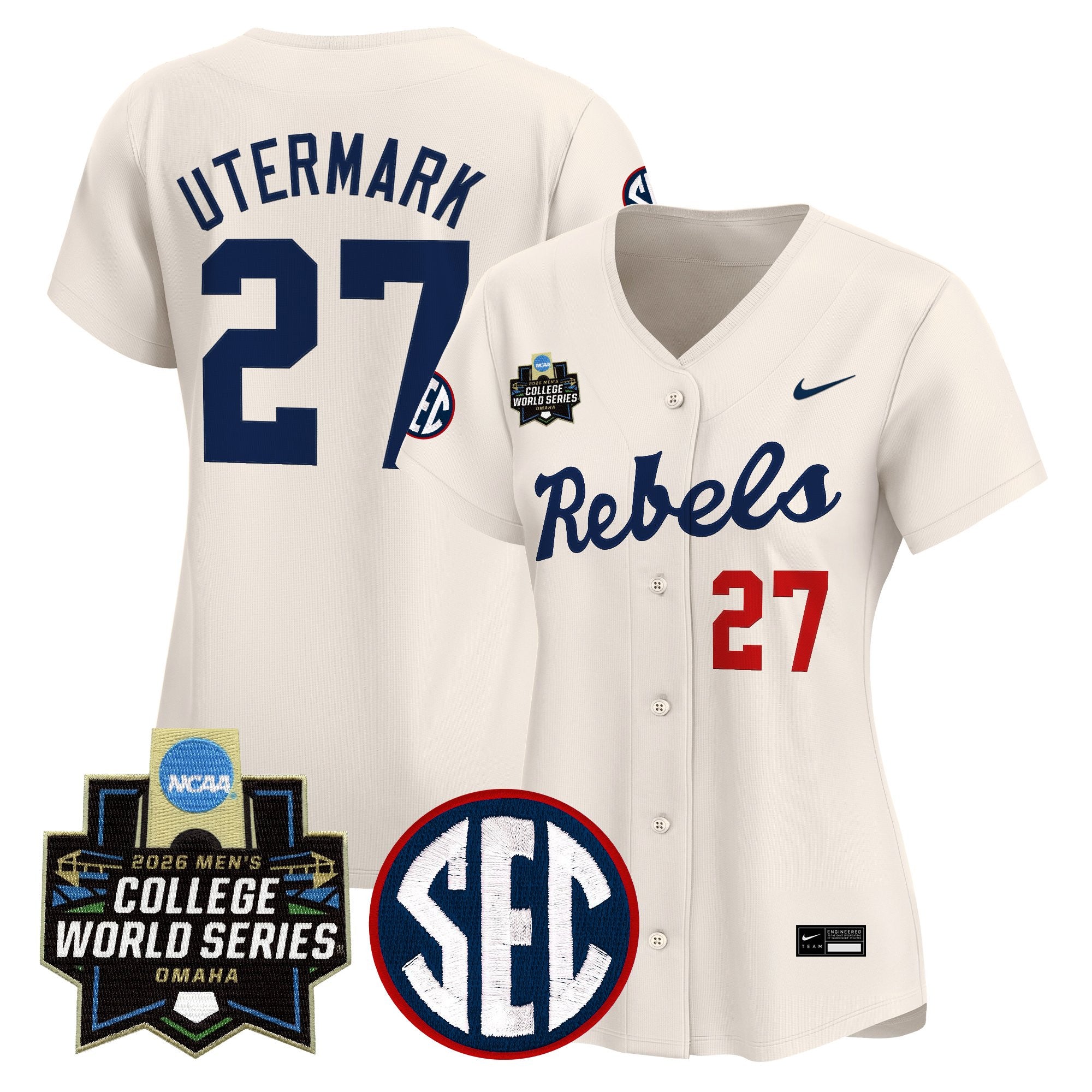 Women's Ole Miss Rebels 2026 World Series Vapor Premier Limited Jersey - All Stitched