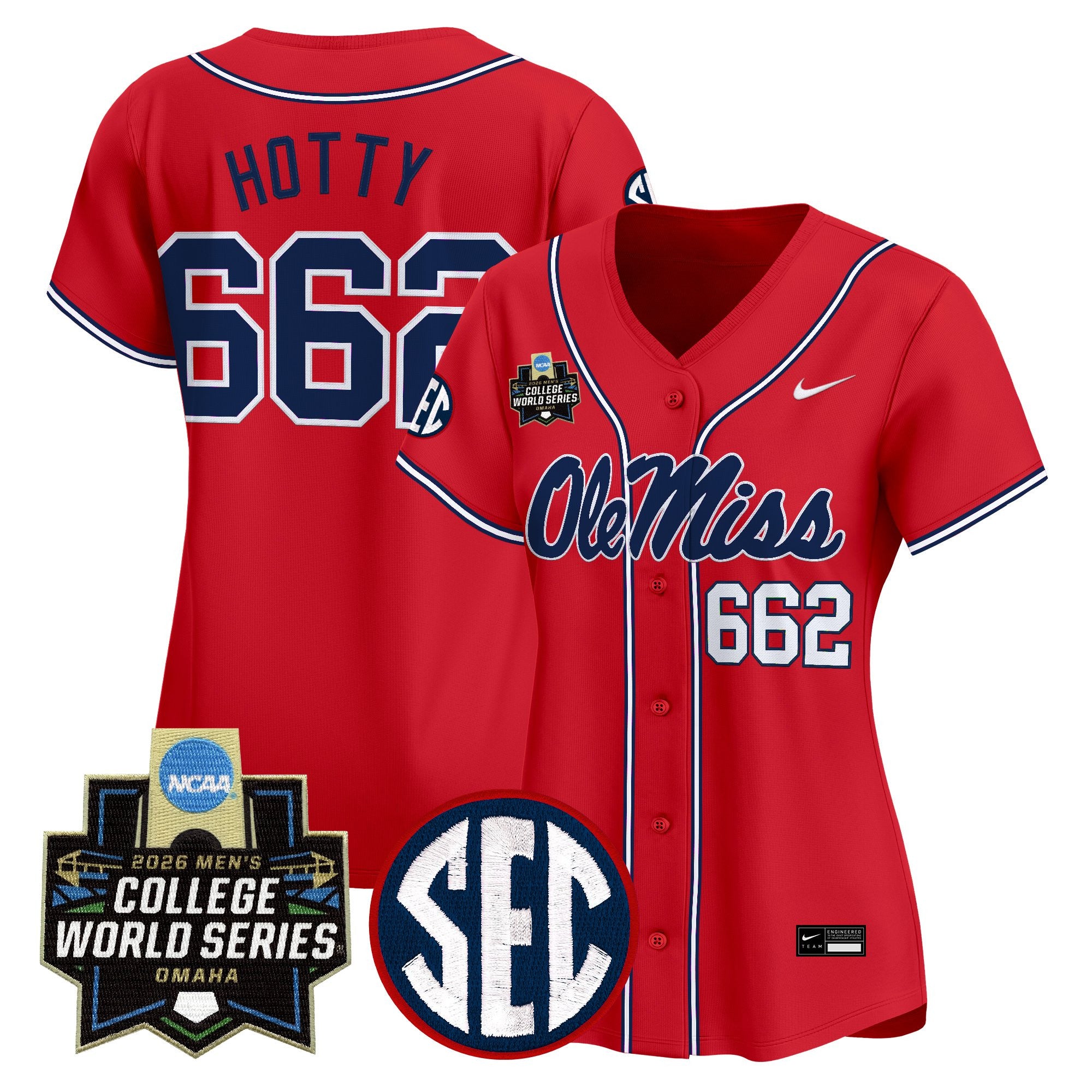 Women's Ole Miss Rebels 2026 World Series Vapor Premier Limited Jersey - All Stitched