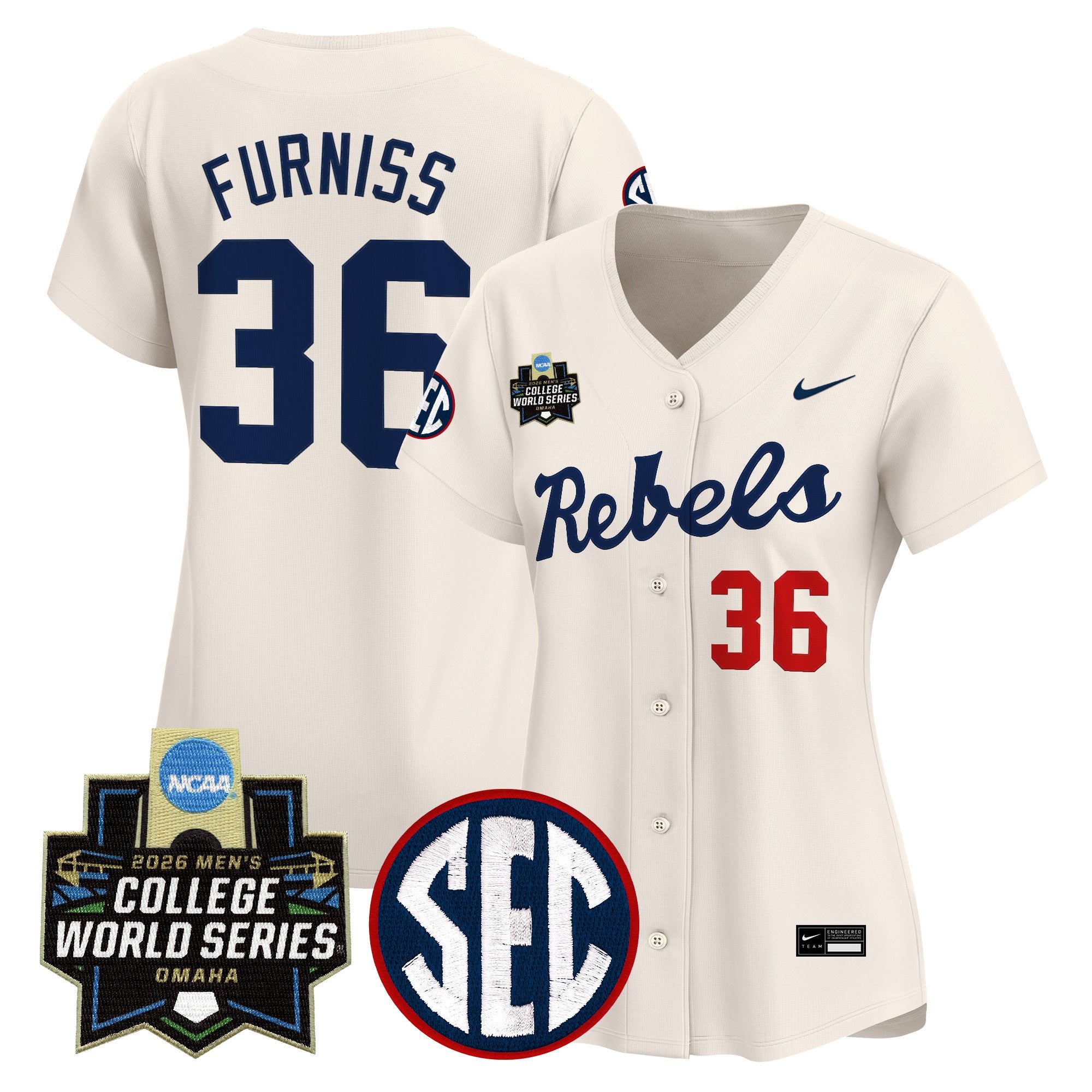 Women's Ole Miss Rebels 2026 World Series Vapor Premier Limited Jersey - All Stitched