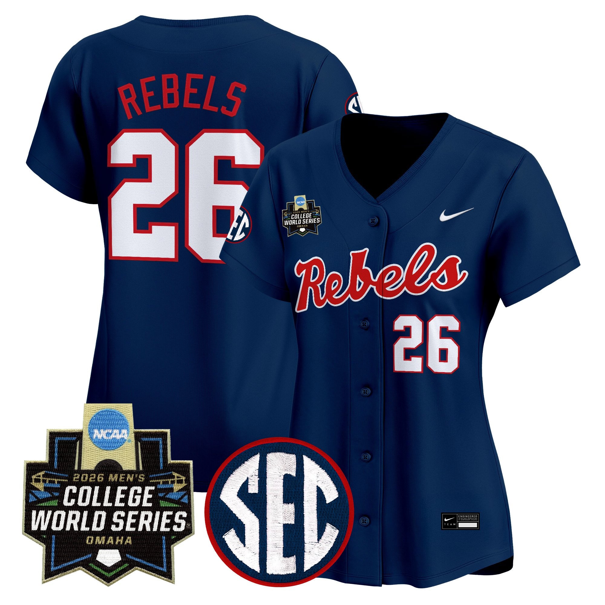 Women's Ole Miss Rebels 2026 World Series Vapor Premier Limited Jersey - All Stitched