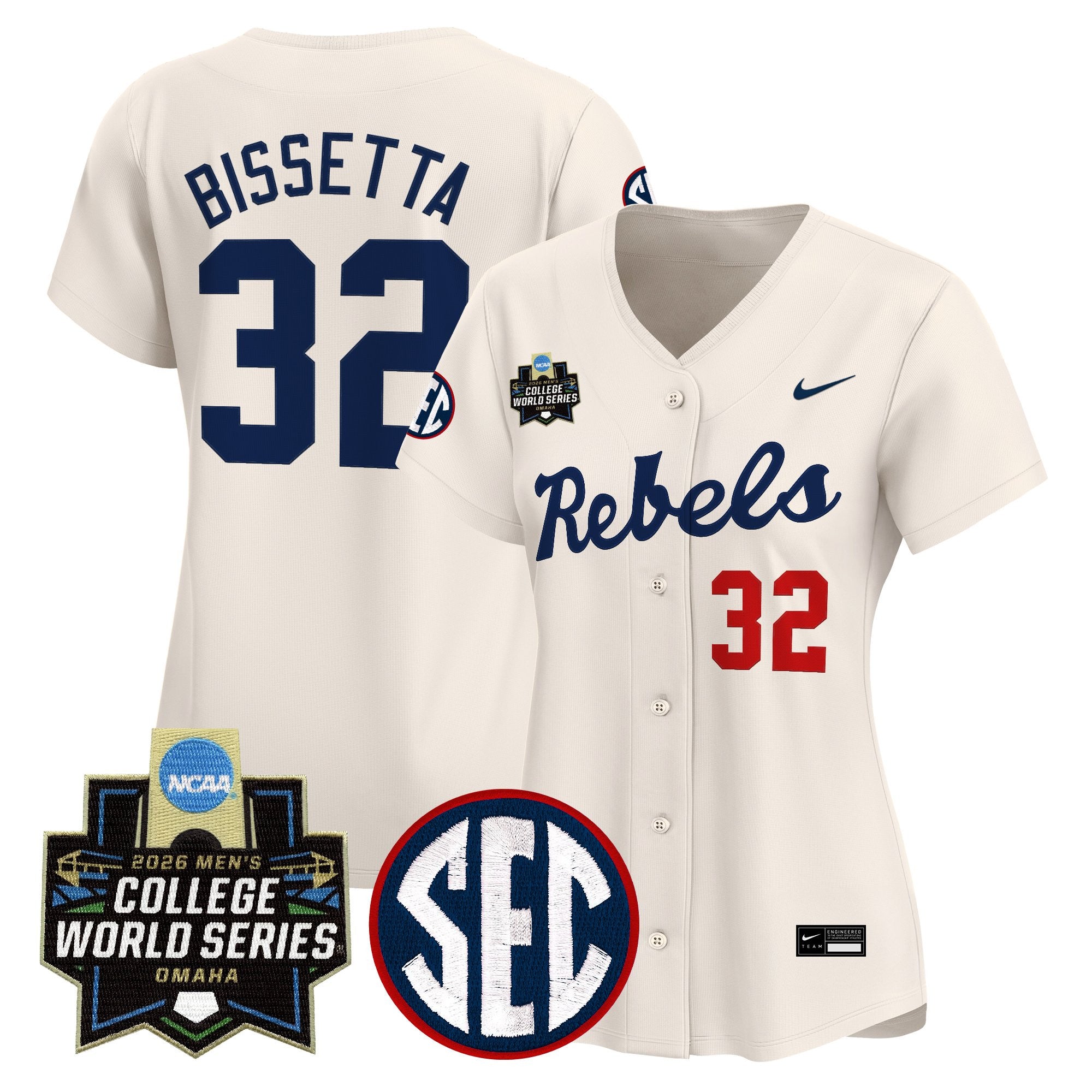 Women's Ole Miss Rebels 2026 World Series Vapor Premier Limited Jersey - All Stitched