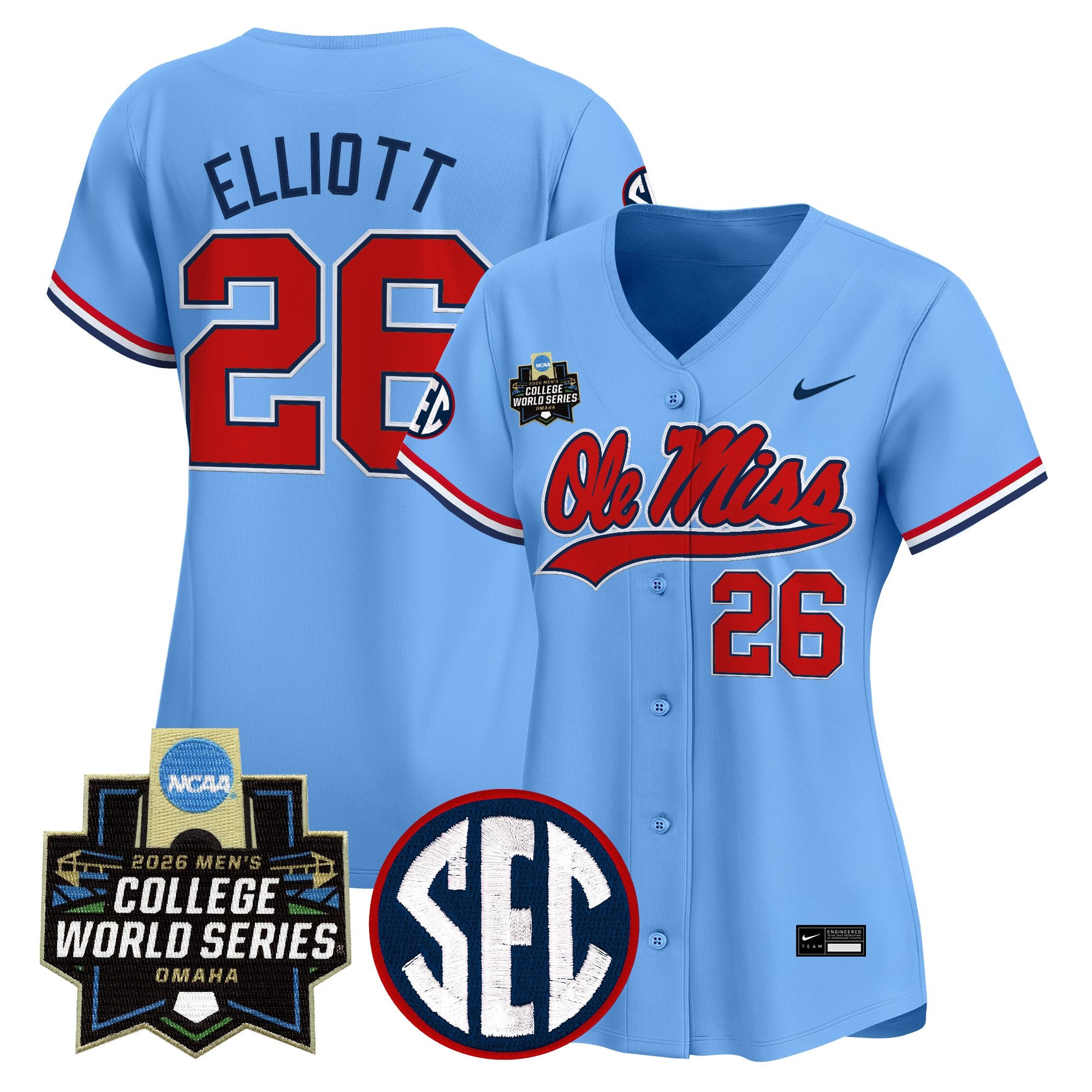 Women's Ole Miss Rebels 2026 World Series Vapor Premier Limited Jersey - All Stitched