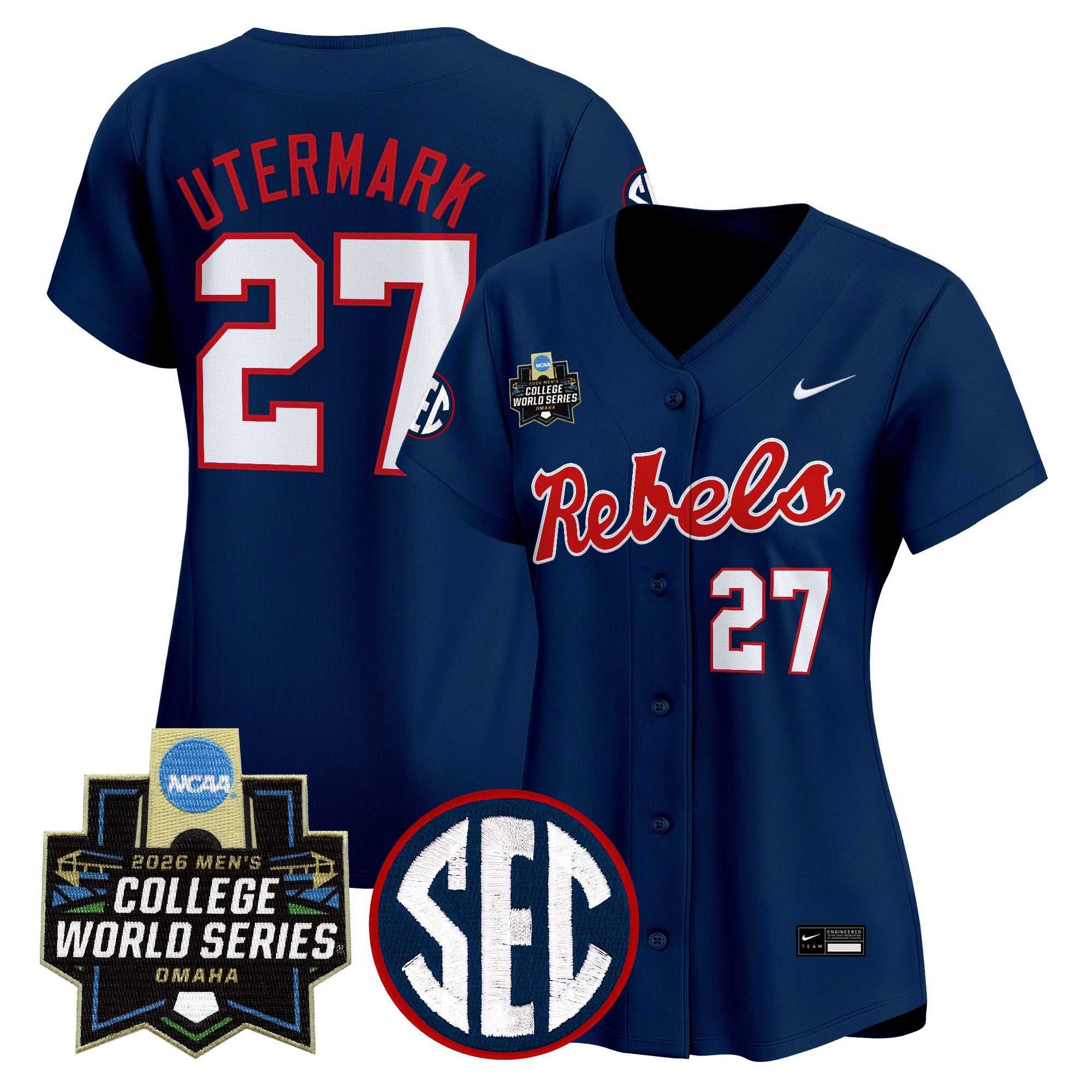 Women's Ole Miss Rebels 2026 World Series Vapor Premier Limited Jersey - All Stitched