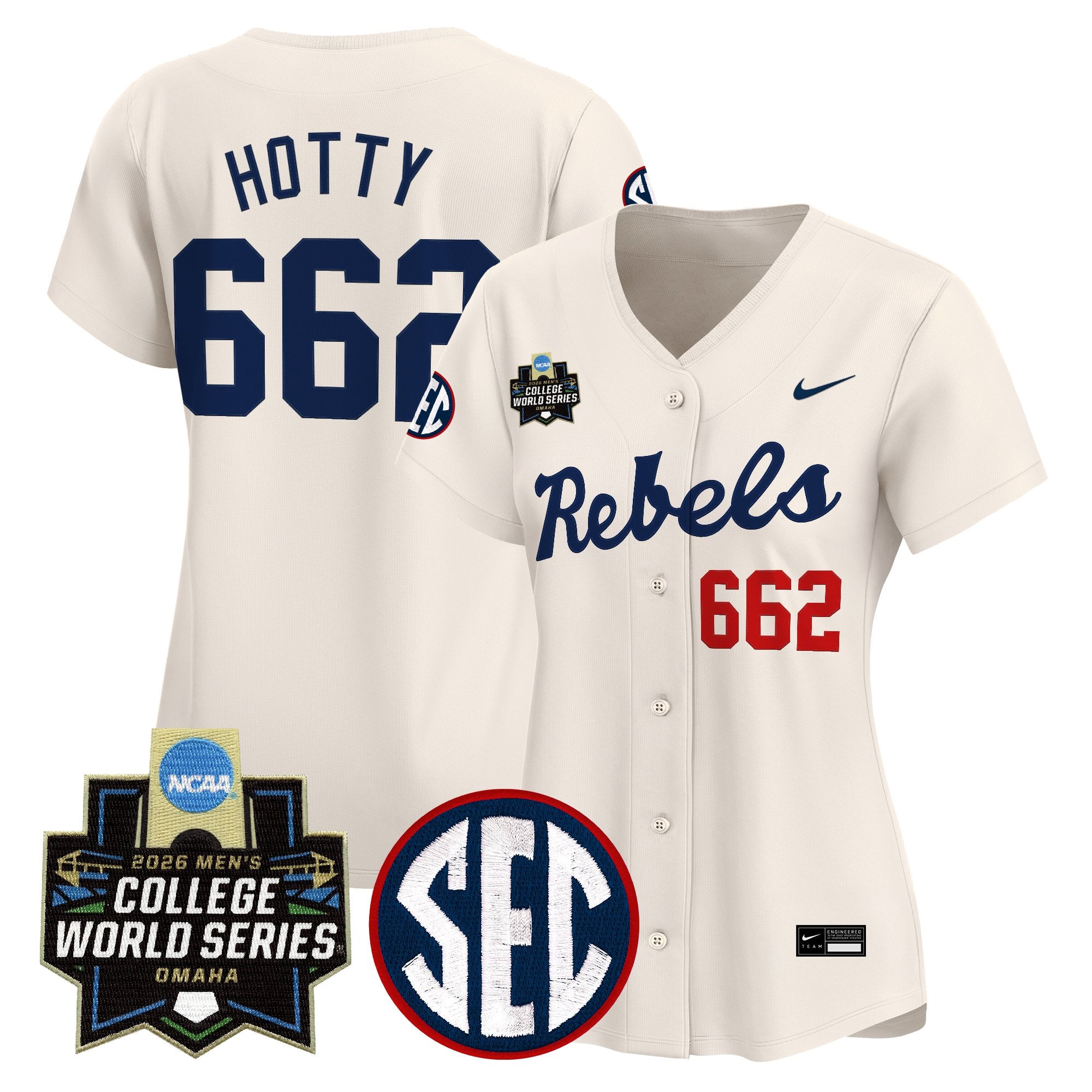 Women's Ole Miss Rebels 2026 World Series Vapor Premier Limited Jersey - All Stitched
